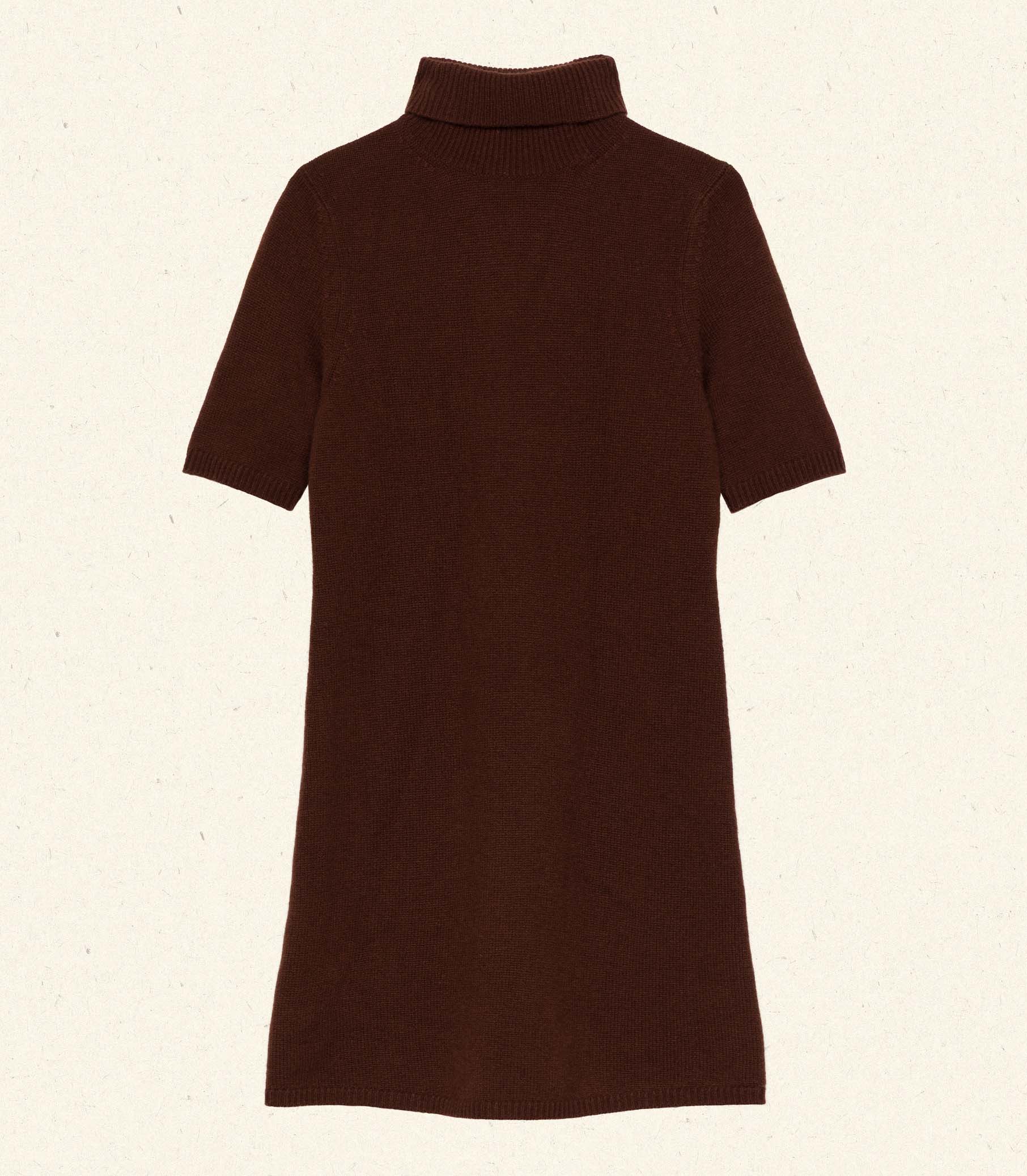 AGATHE CASHMERE DRESS -- DARK UMBER - Image 5