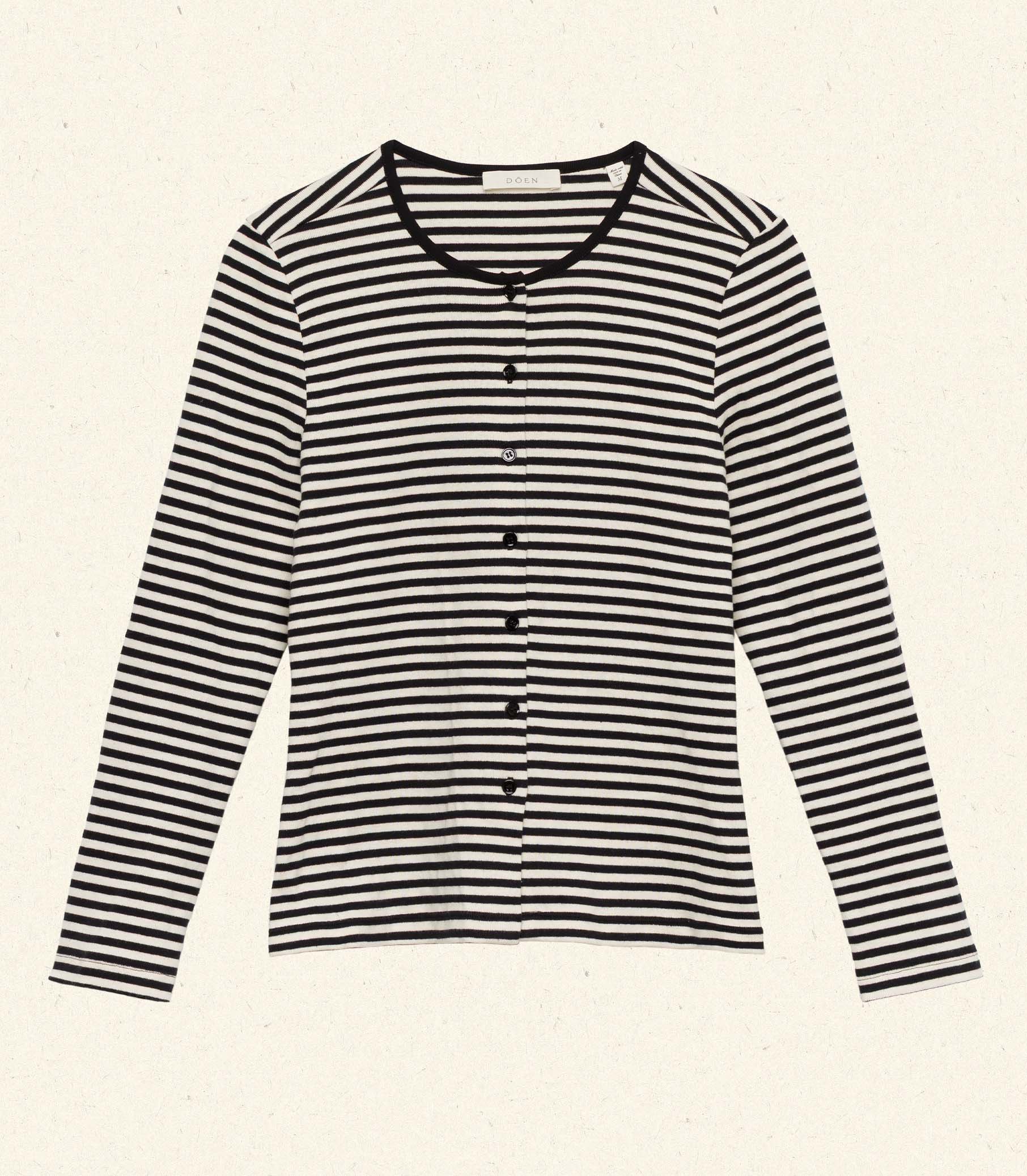 AMELIE TEE -- BLACK NANTUCKET STRIPE - Image 4