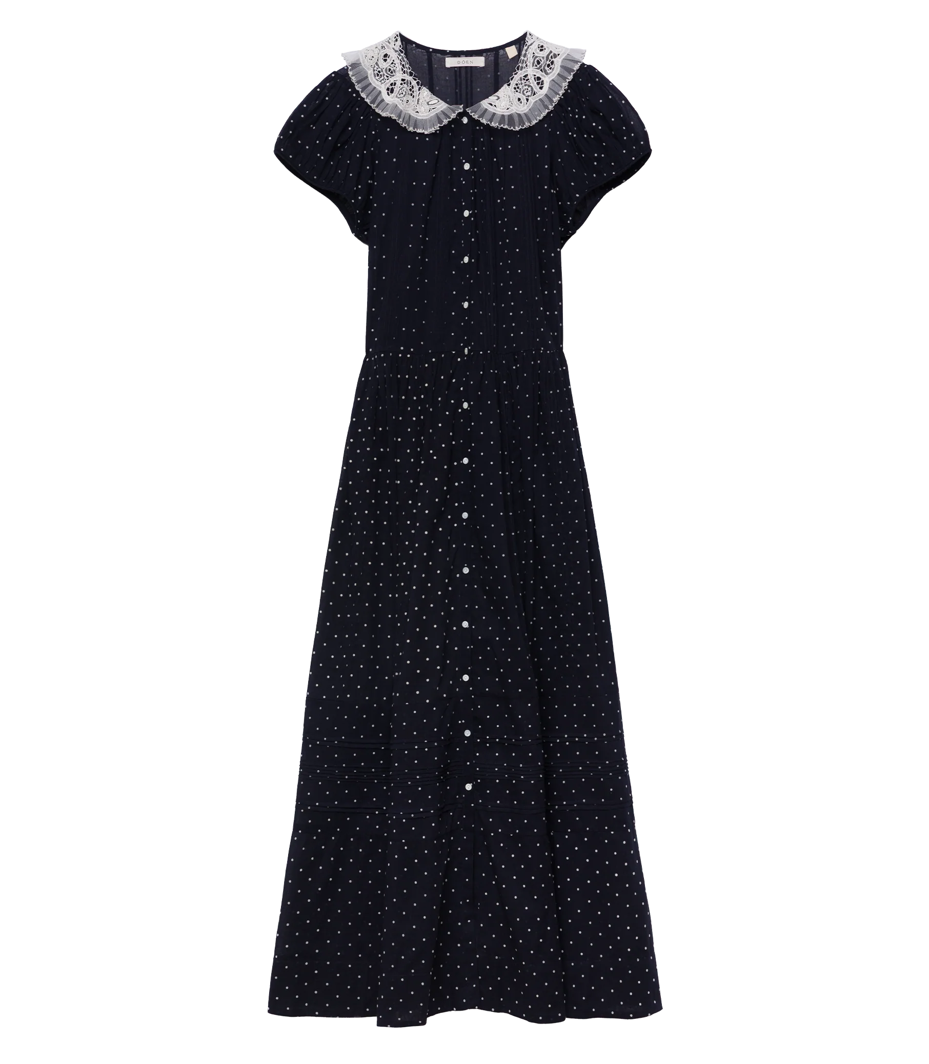 AMÉRIE DRESS -- NAVY FLOCK DOT - Image 7