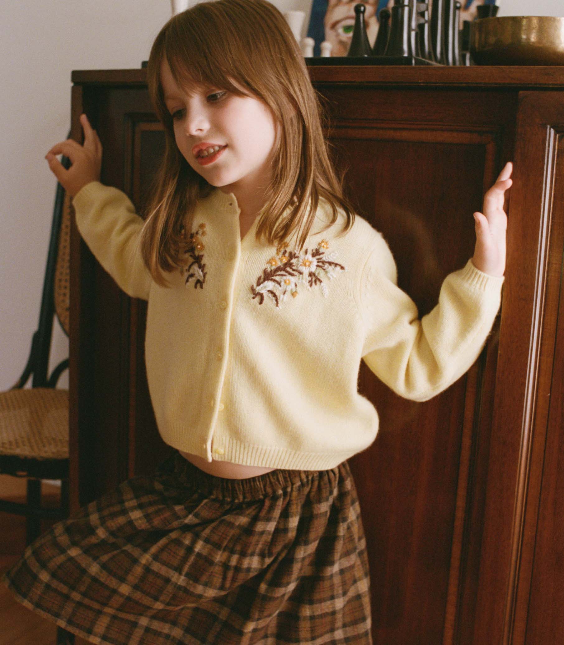 BABETTE CASHMERE CARDIGAN -- BUTTERCUP FLORAL EMBROIDERY - Image 2