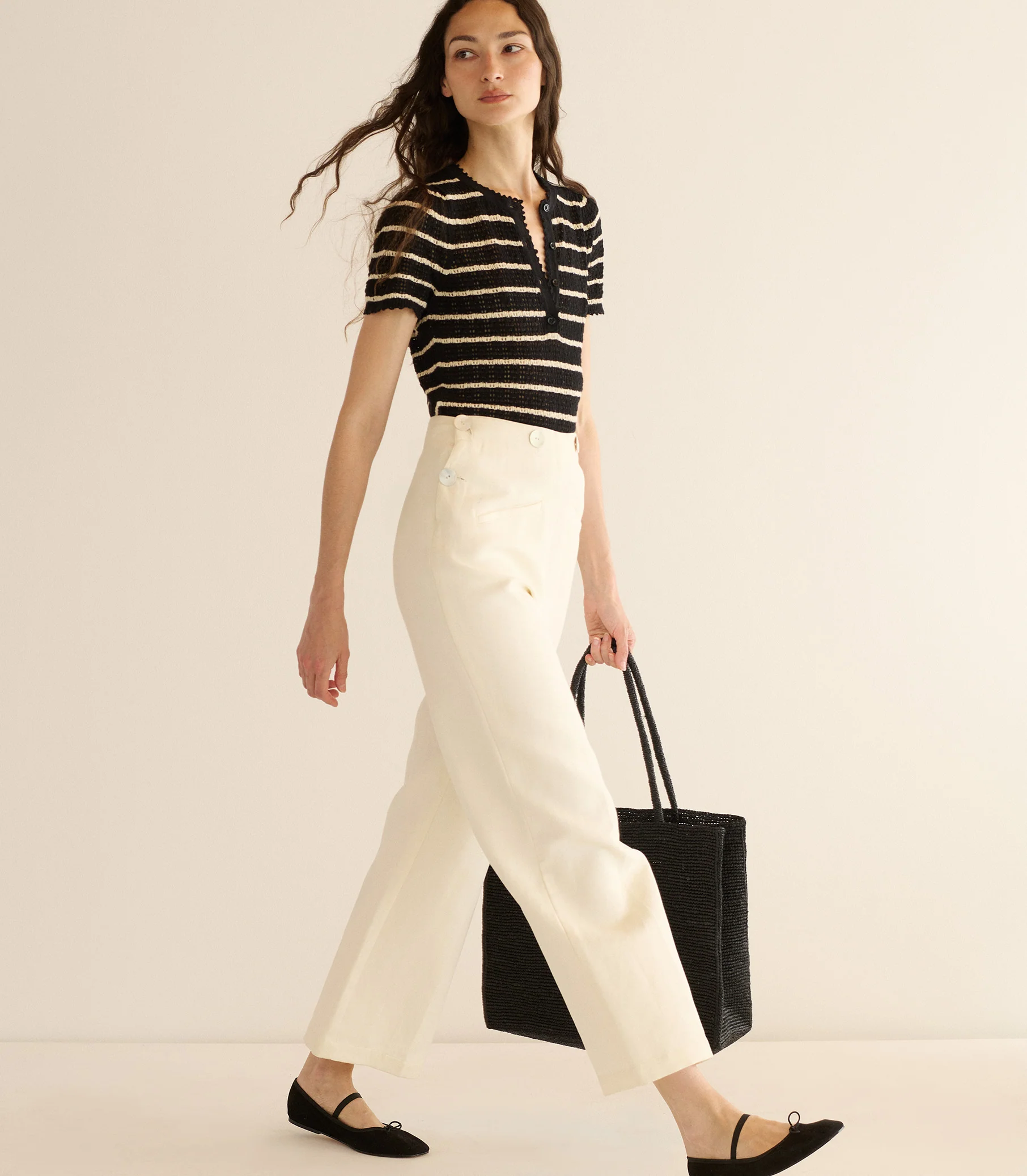 BRANDIE TOP -- NOIR ALLAIRE STRIPE - Image 2