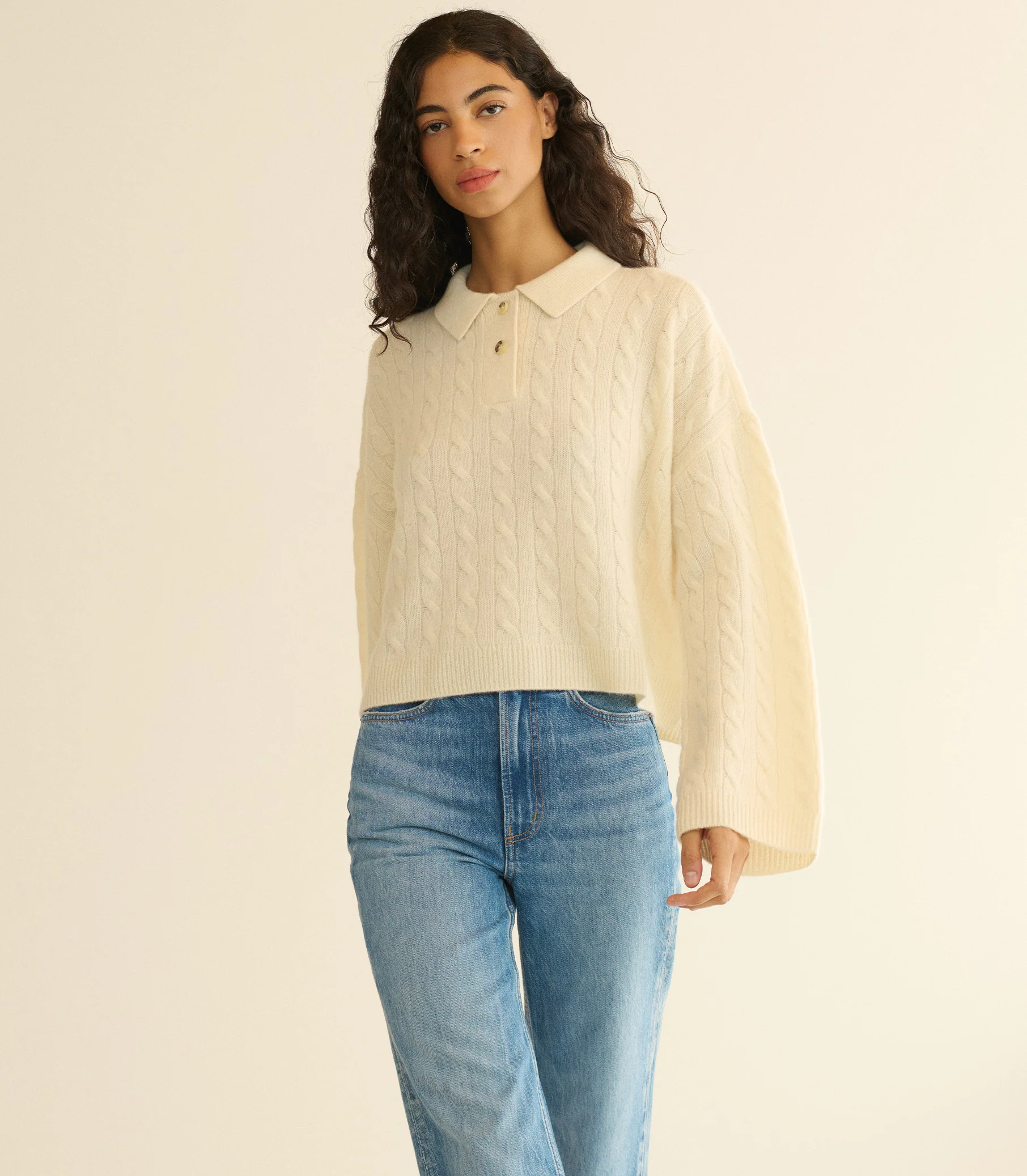 CAMBRIDGE CASHMERE SWEATER -- MAGNOLIA - Image 2