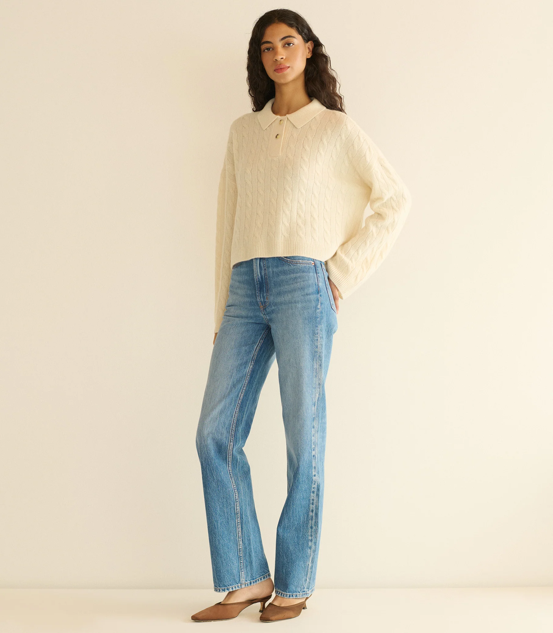 CAMBRIDGE CASHMERE SWEATER -- MAGNOLIA - Image 3