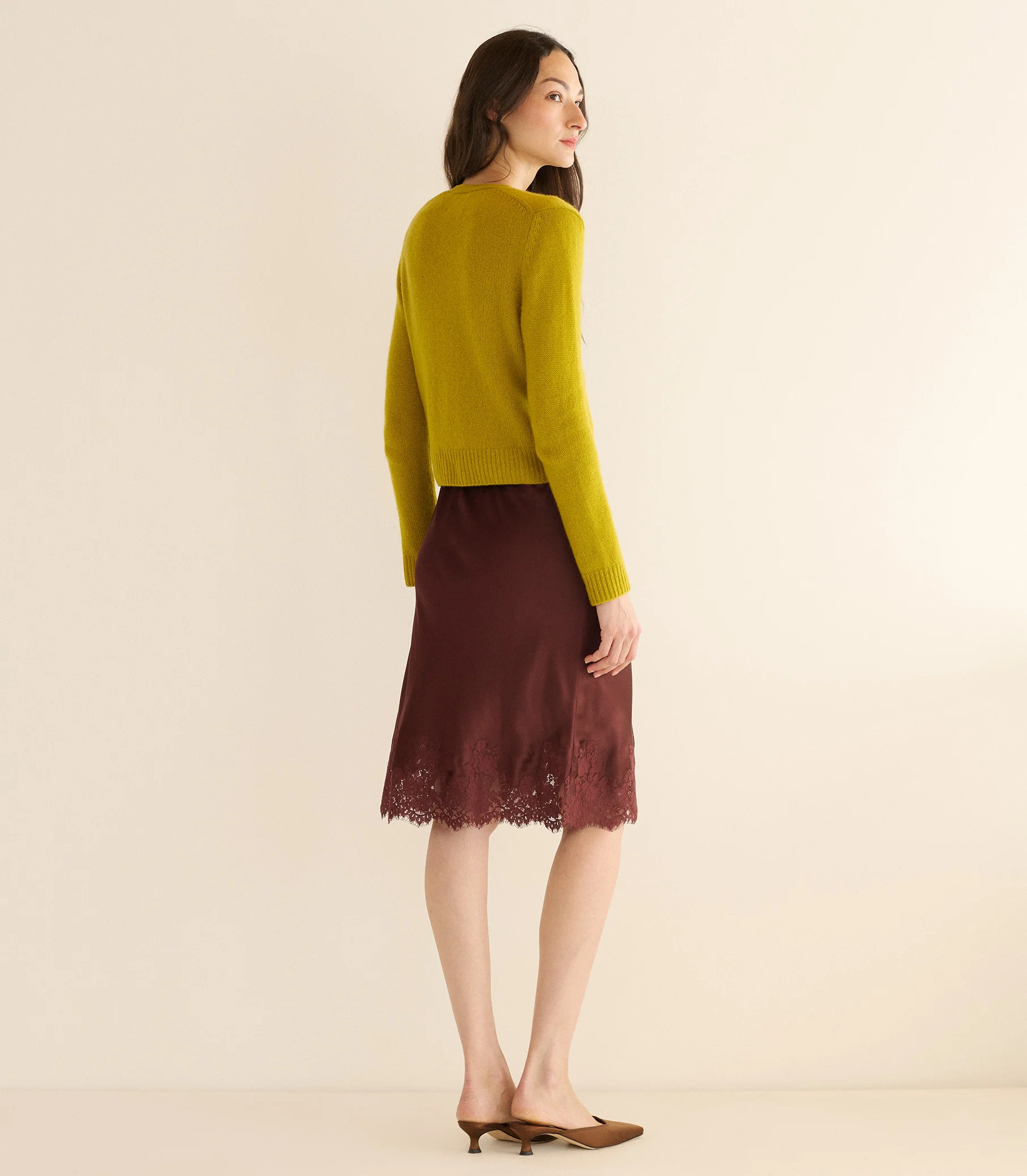 CAMERON CASHMERE CARDIGAN -- ANTIQUE MOSS - Image 8
