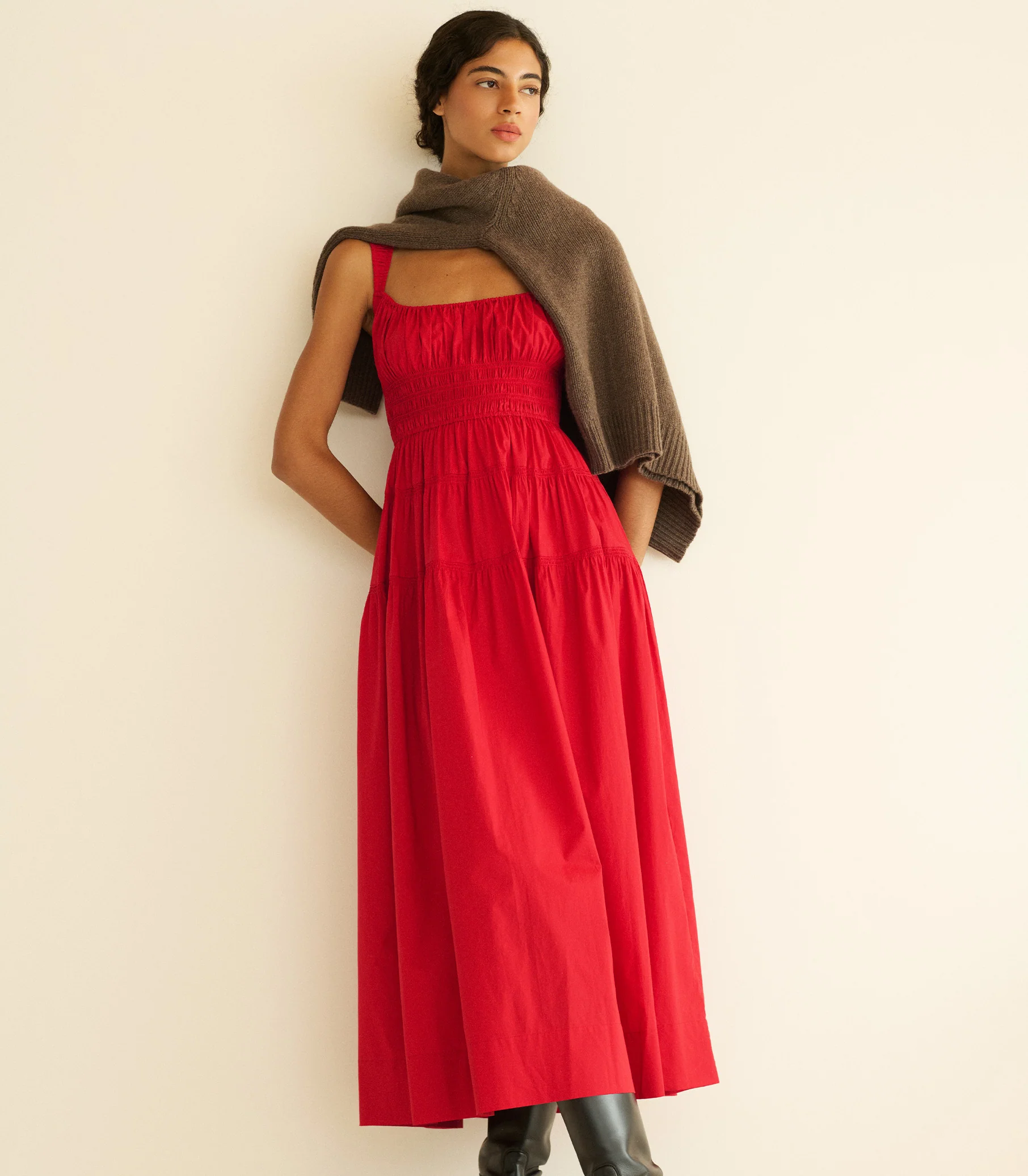 CLOVER DRESS -- DEEP TOMATO - Image 4