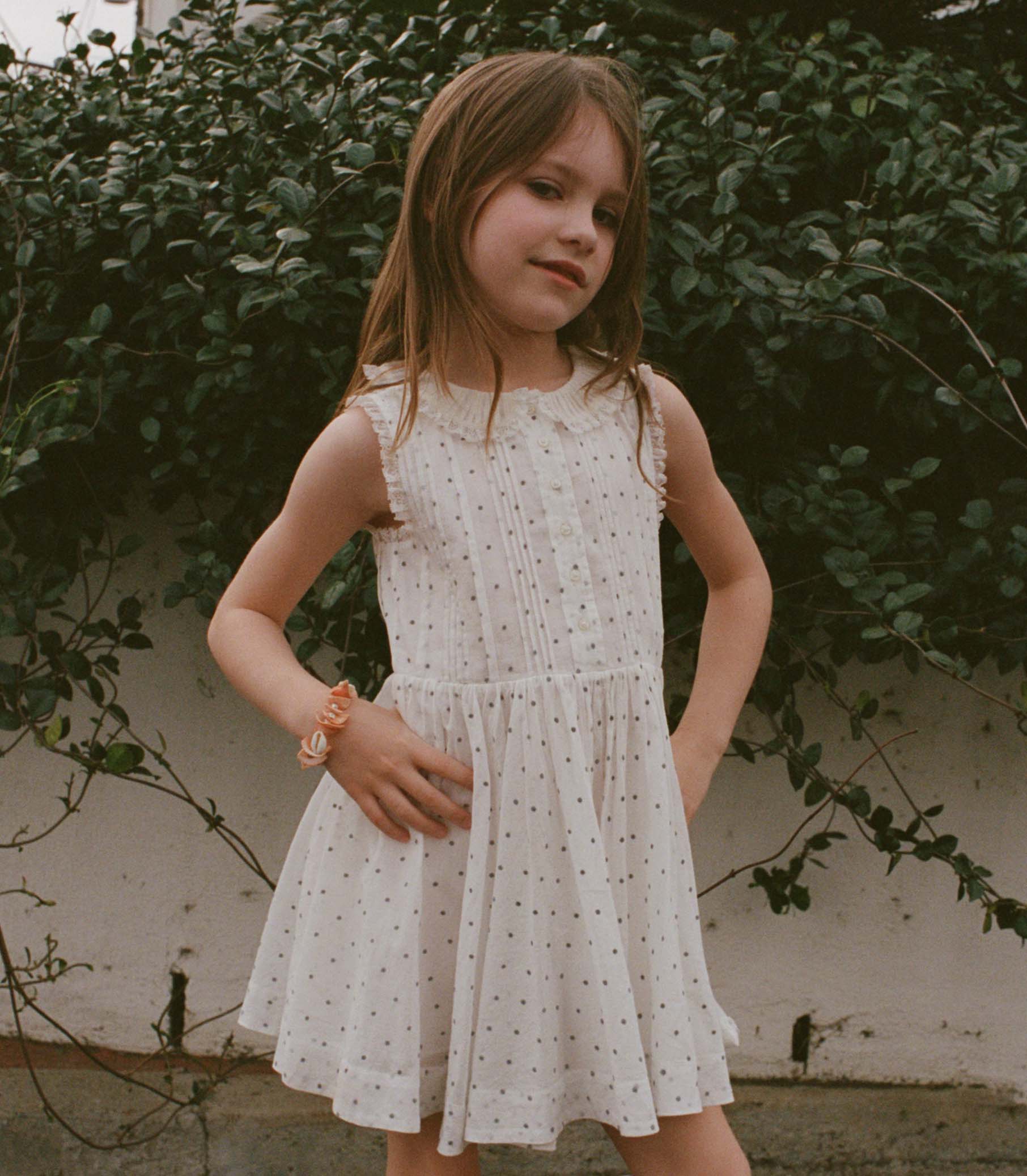 ELLY DRESS -- SALT FLOCK DOT - Image 2