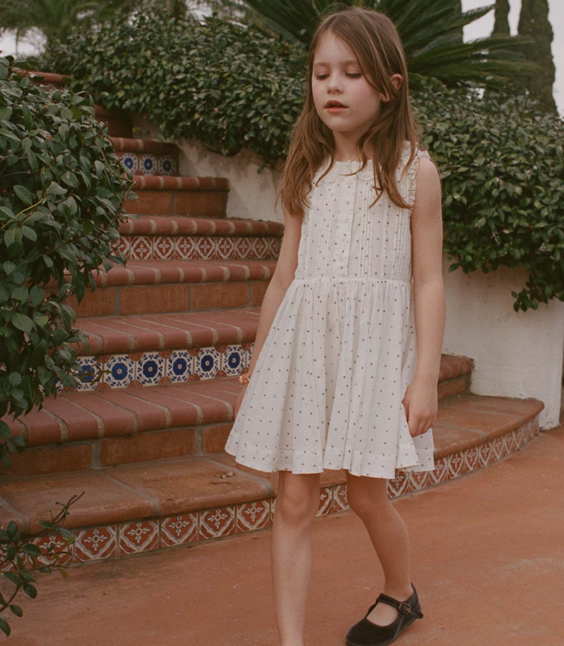 ELLY DRESS -- SALT FLOCK DOT - Image 3