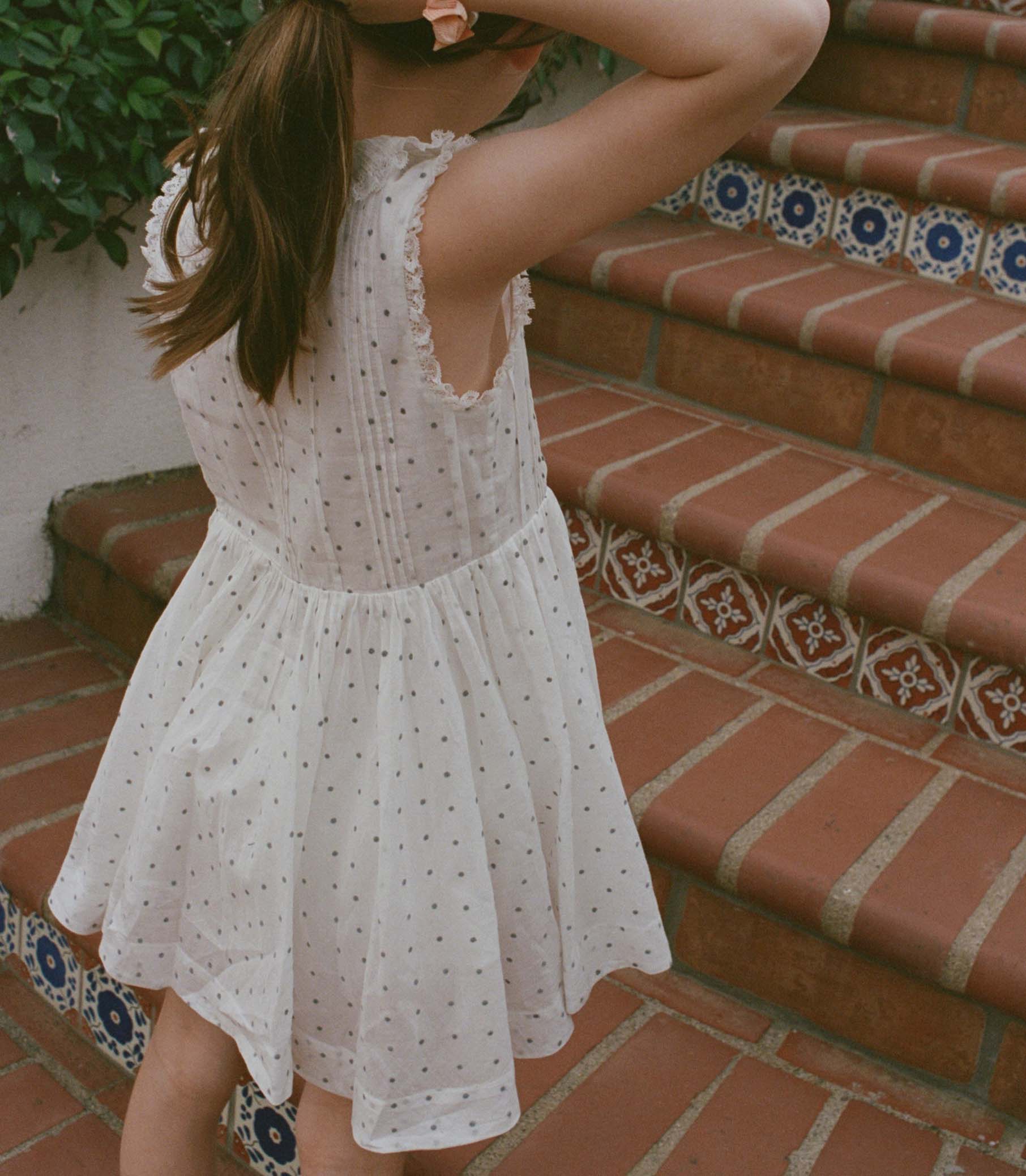 ELLY DRESS -- SALT FLOCK DOT - Image 5