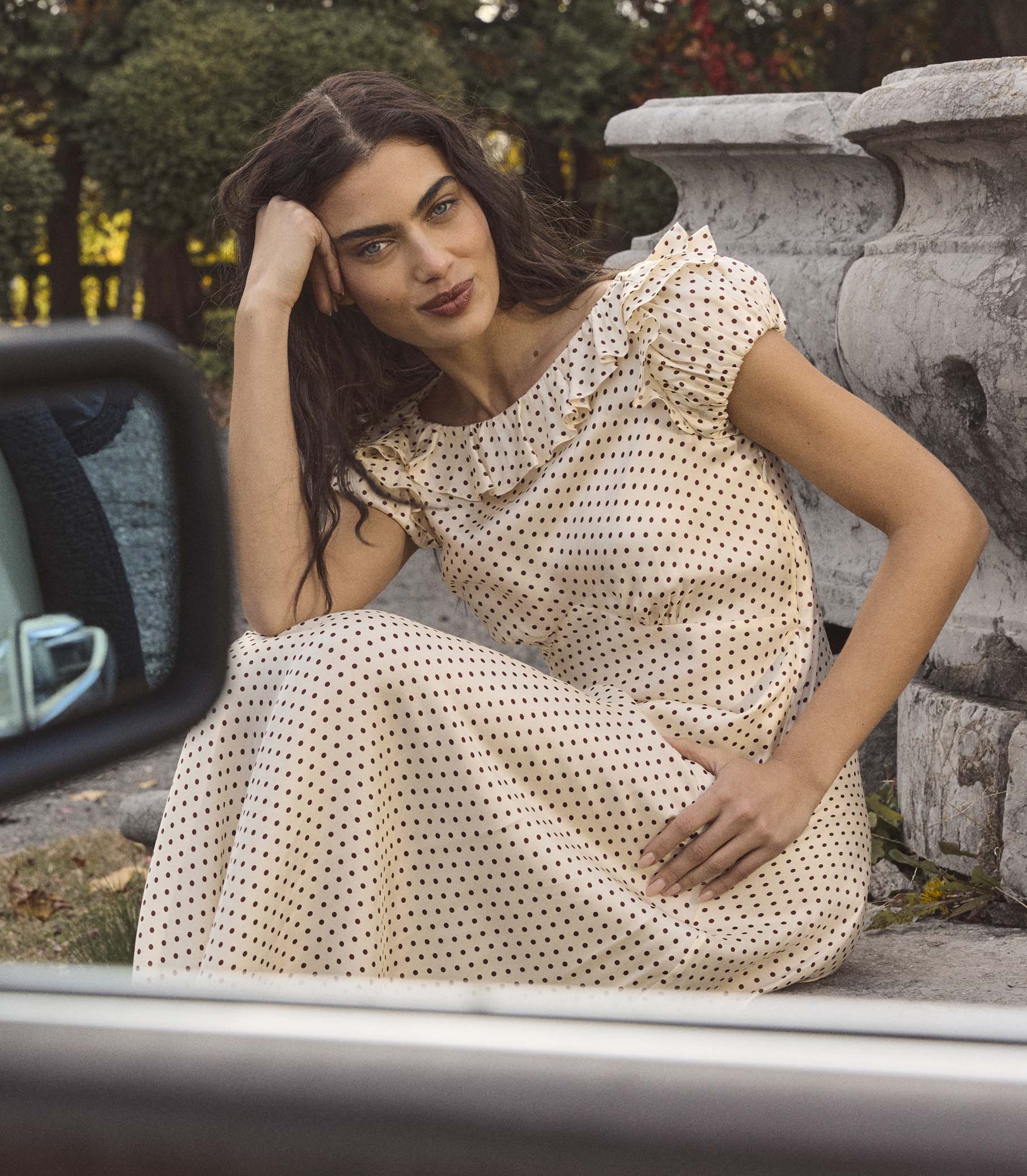 EMERENCE DRESS -- CRÈME PORTIA DOT - Image 4