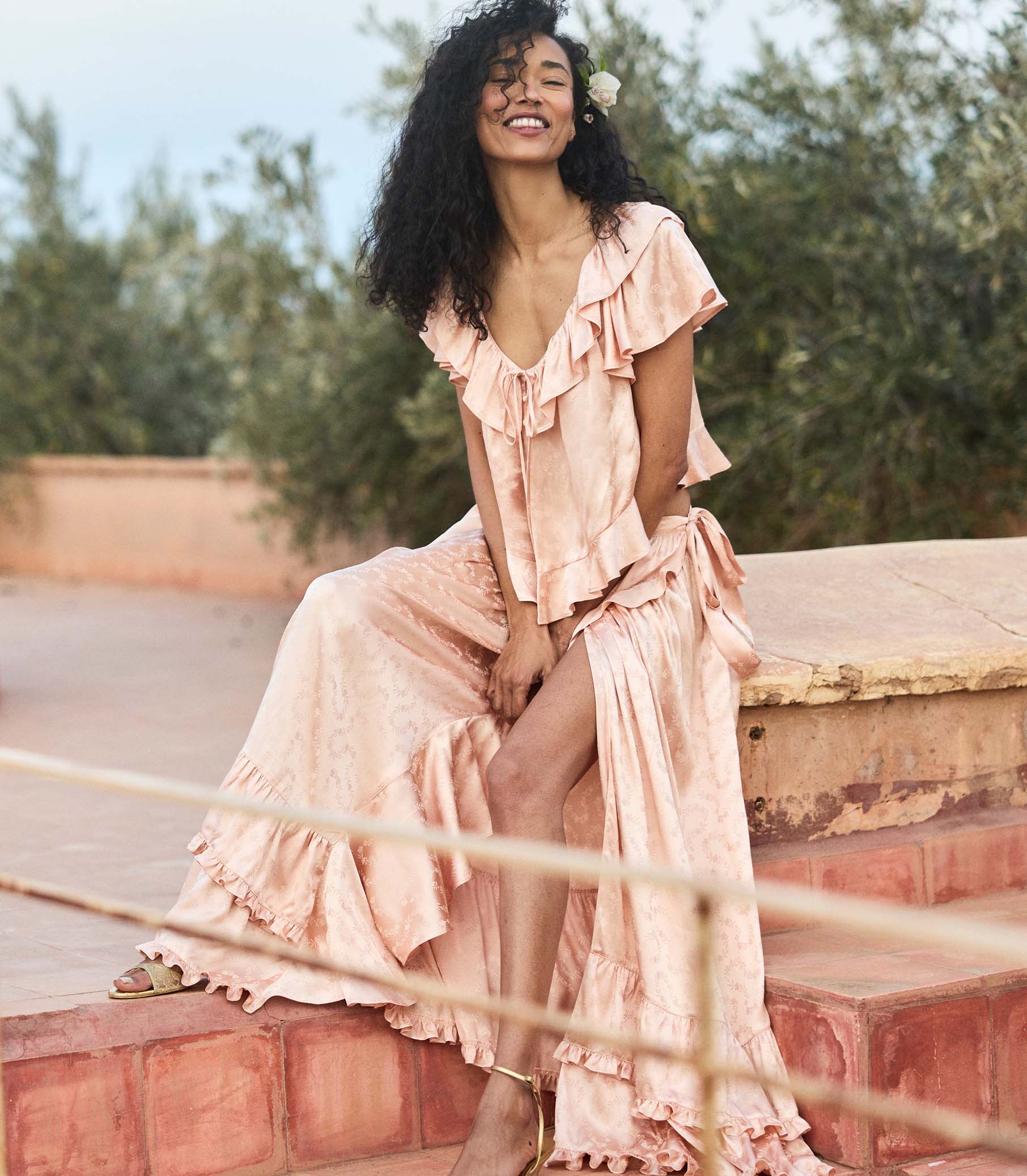 FIORENZA SKIRT -- PEACH SORBET - Image 2