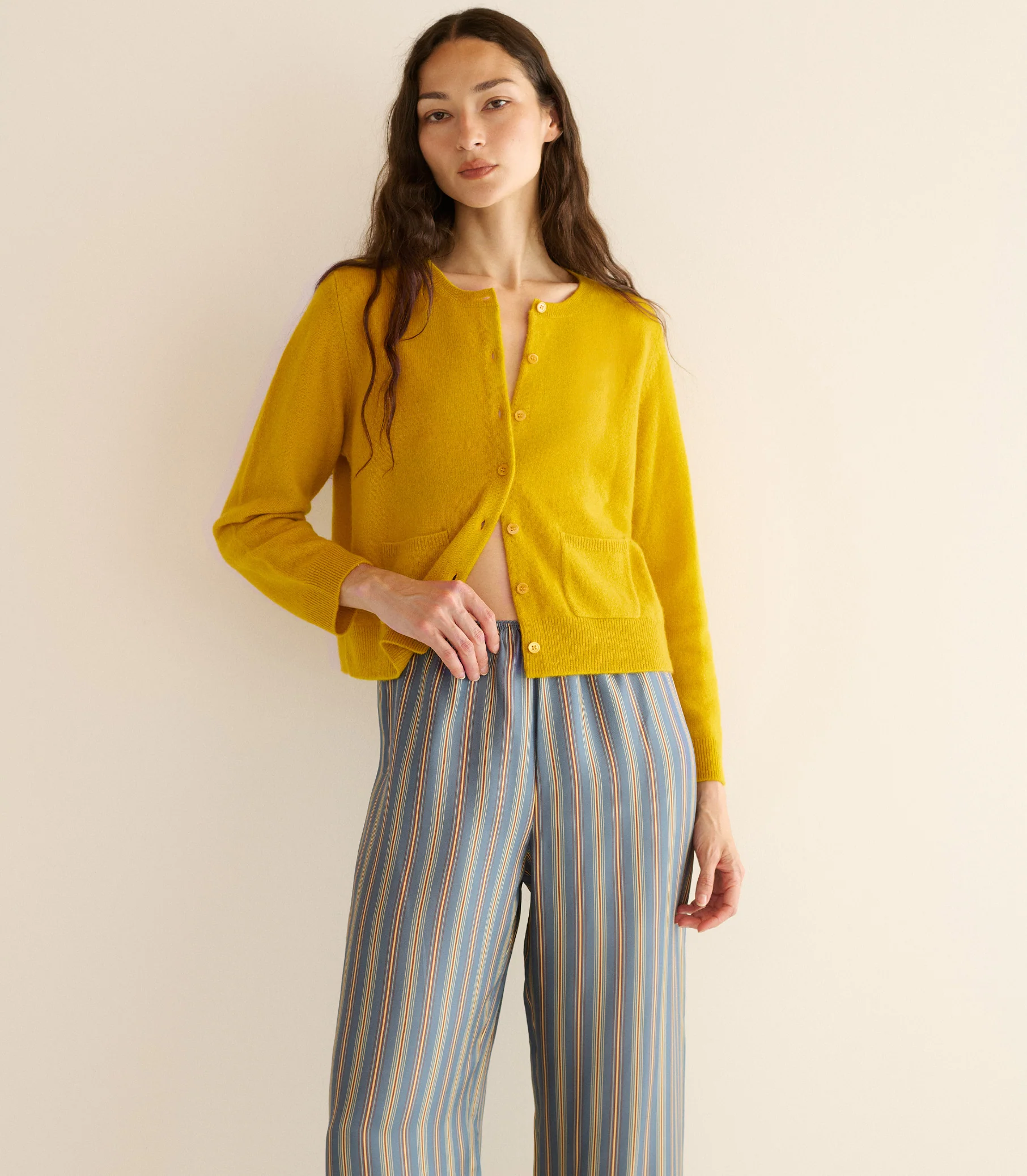 FREYA CASHMERE CARDIGAN -- CITRINE - Image 2