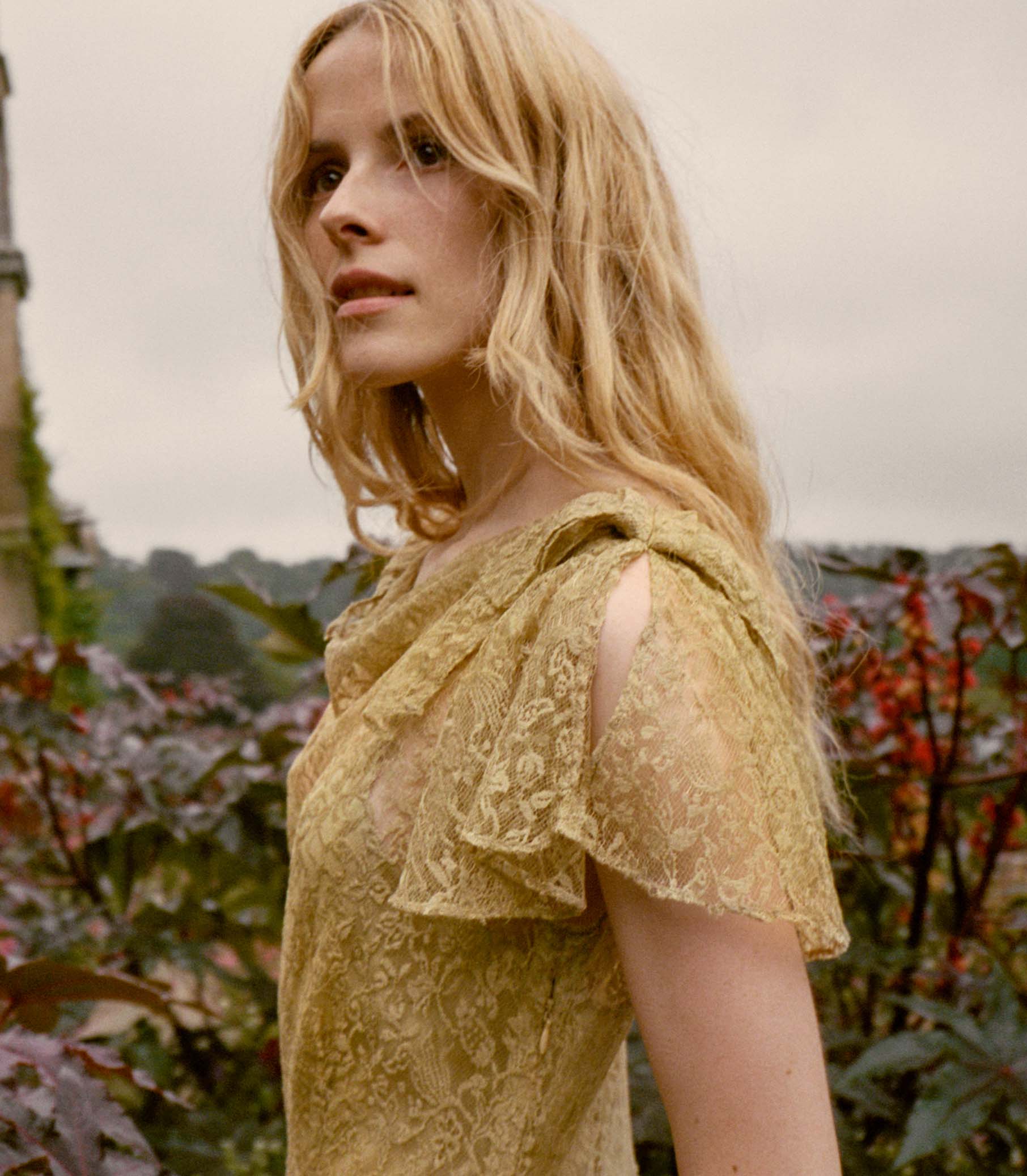 GARBO DRESS -- BURNISHED GOLD LACE - Image 3