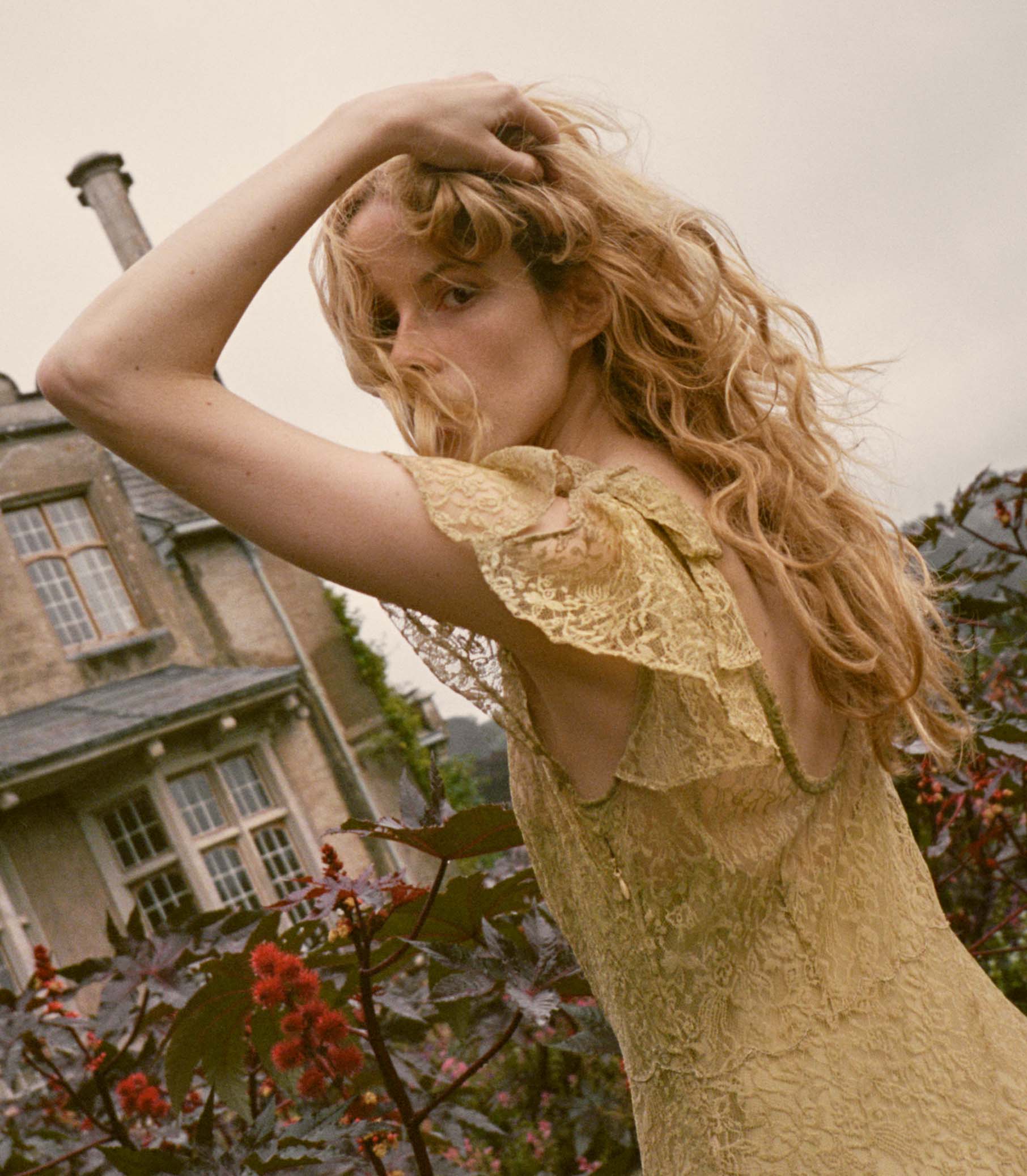 GARBO DRESS -- BURNISHED GOLD LACE - Image 5