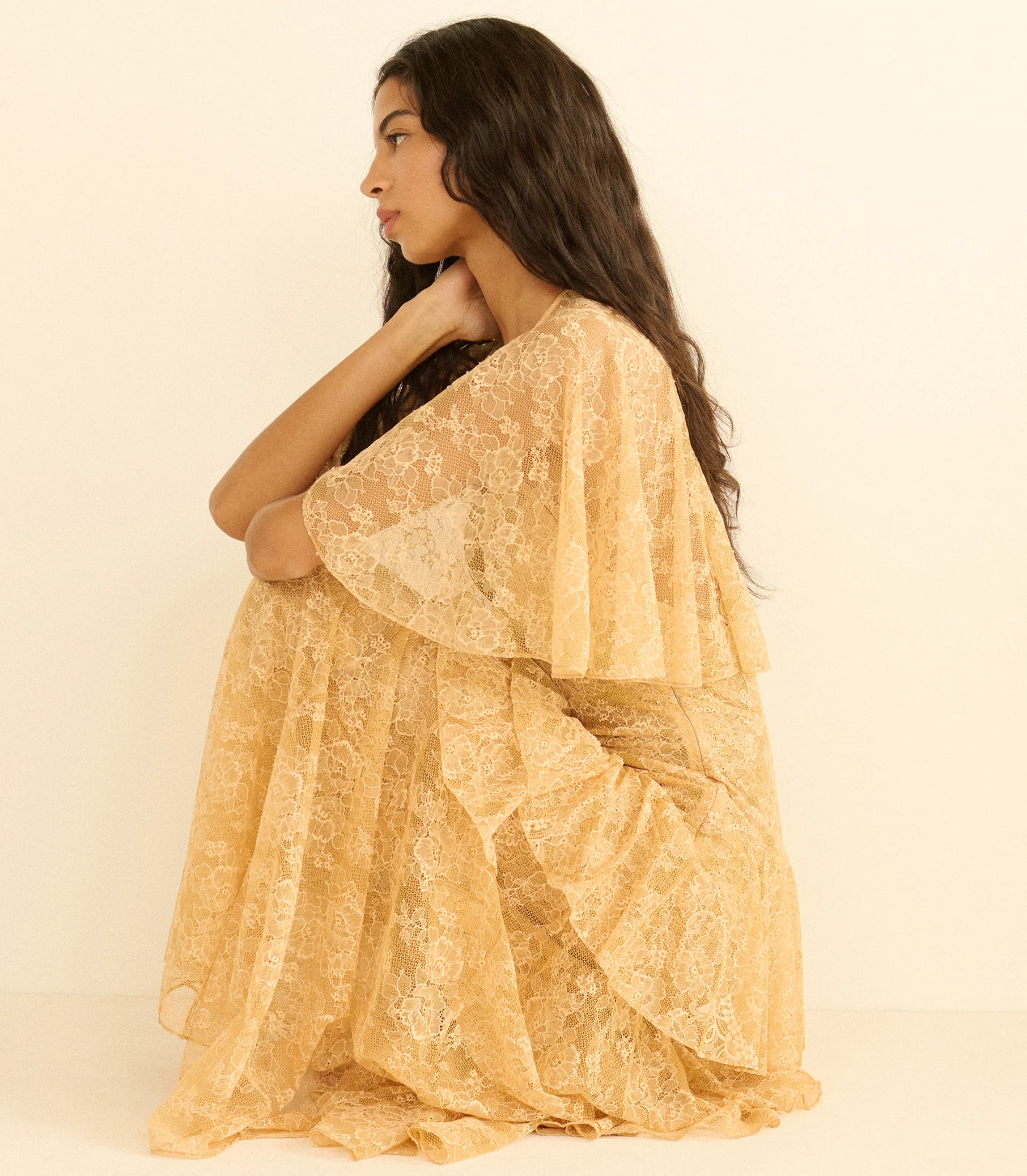 GWYNETH DRESS -- BEIGE PEARL - Image 4