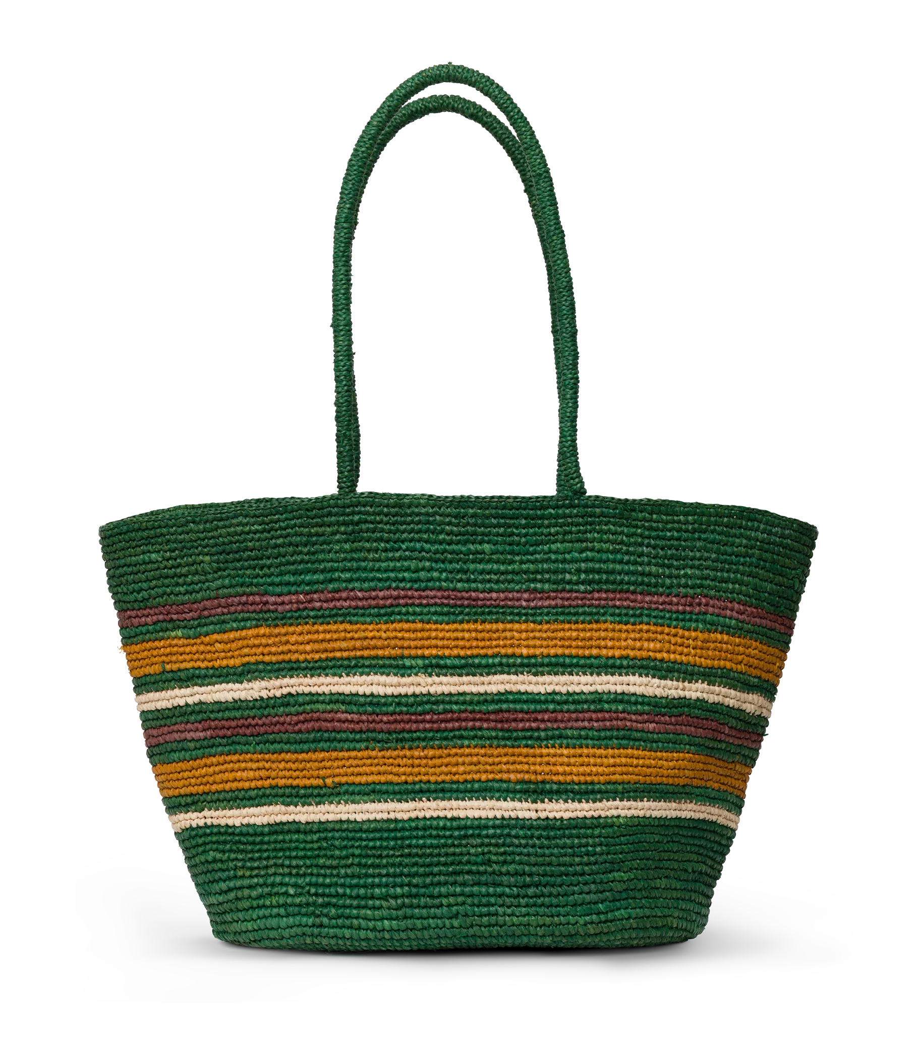 HARBOUR TOTE -- GREEN STRIPED RAFFIA - Image 5