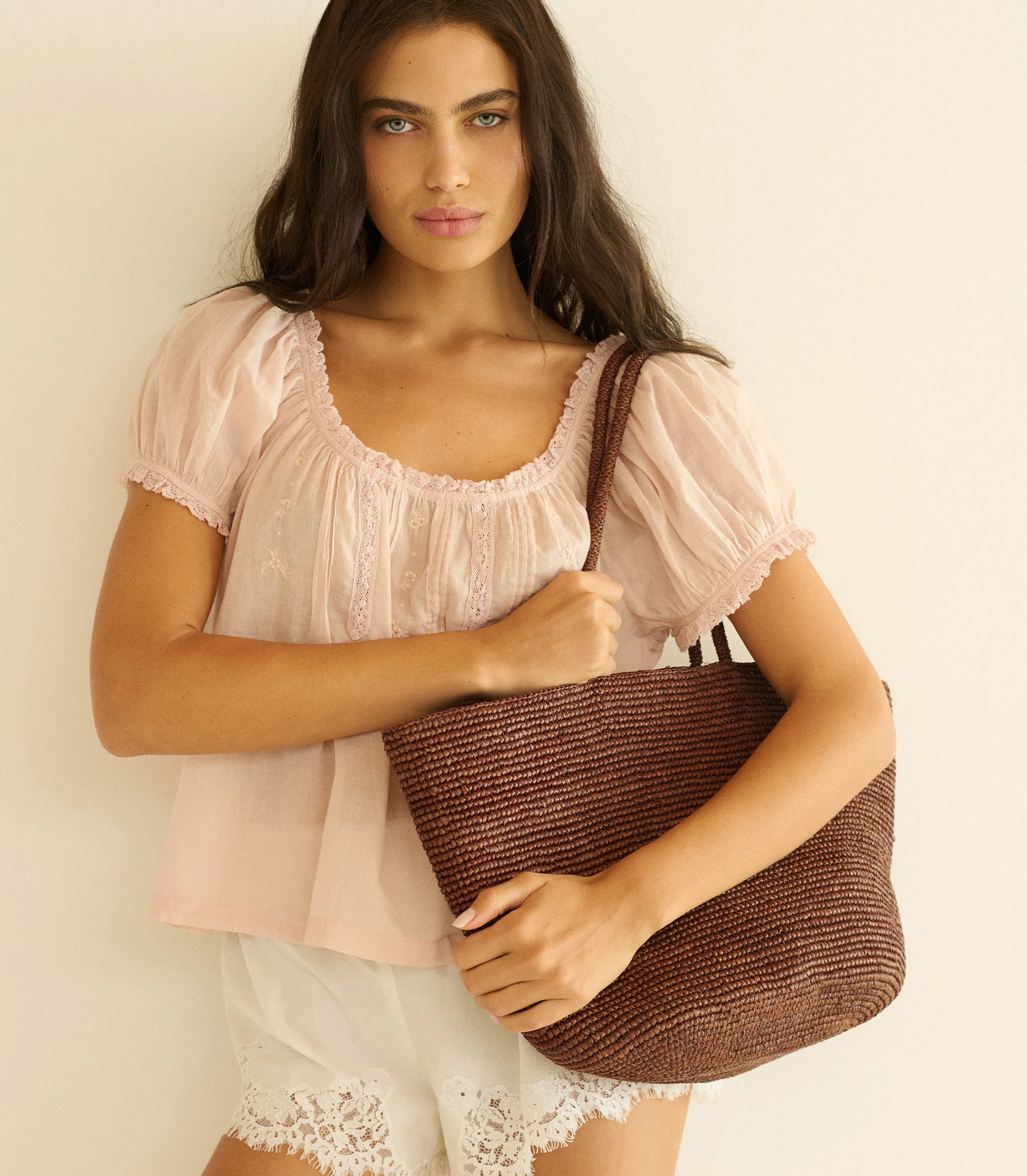HARBOUR TOTE -- MARRON RAFFIA - Image 5