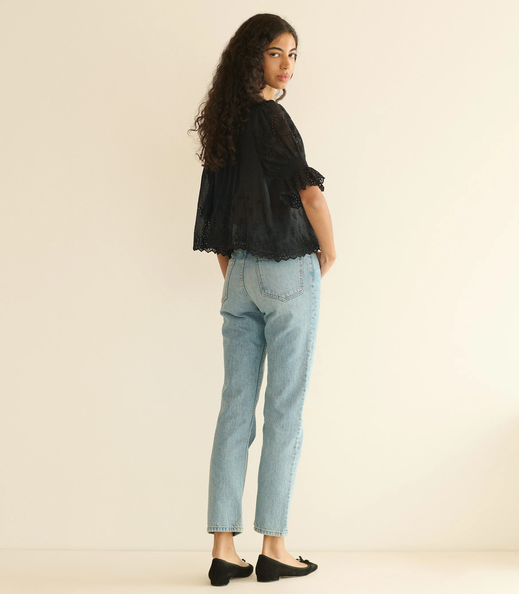 HENRI TOP -- BLACK EYELET - Image 5
