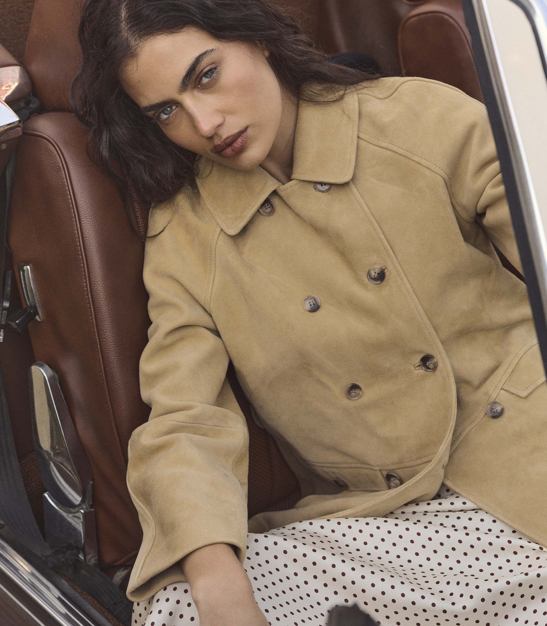 HUTTON SUEDE TRENCH -- BLONDE - Image 2