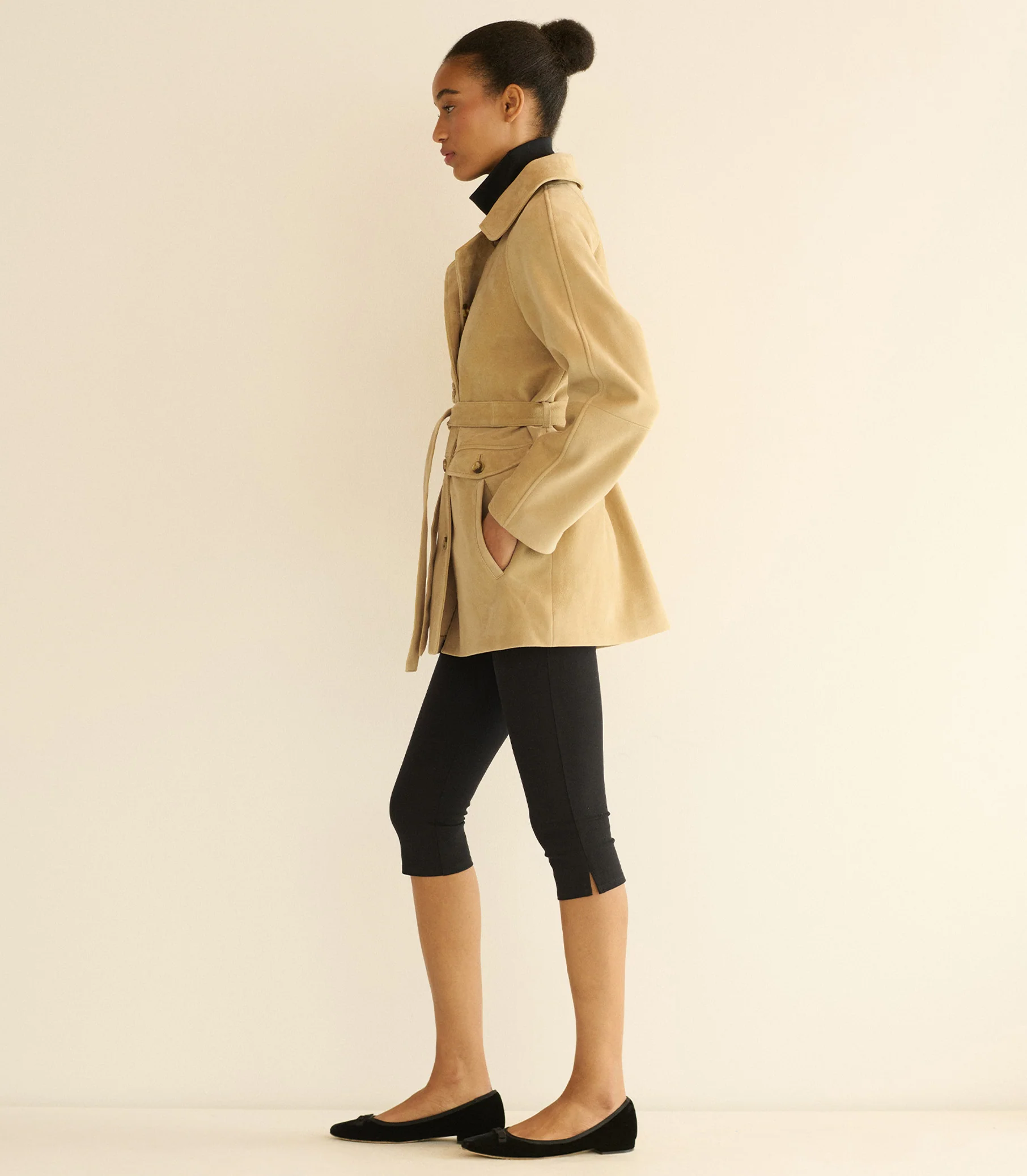 HUTTON SUEDE TRENCH -- BLONDE - Image 7