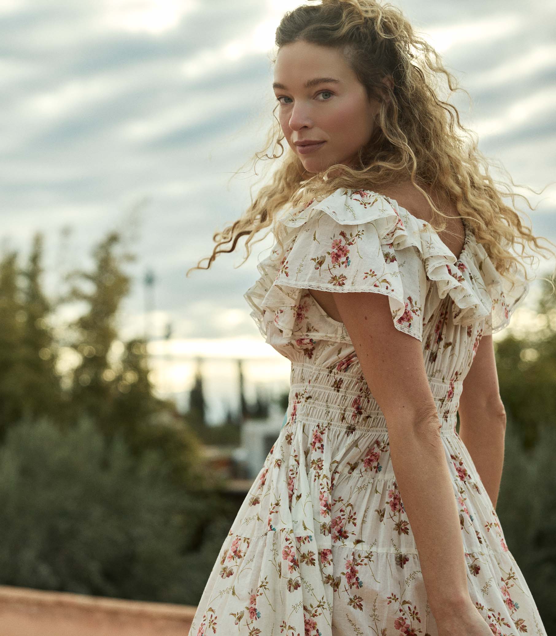 ILLIANA DRESS -- BLANC PRAIRIE ROSE - Image 5