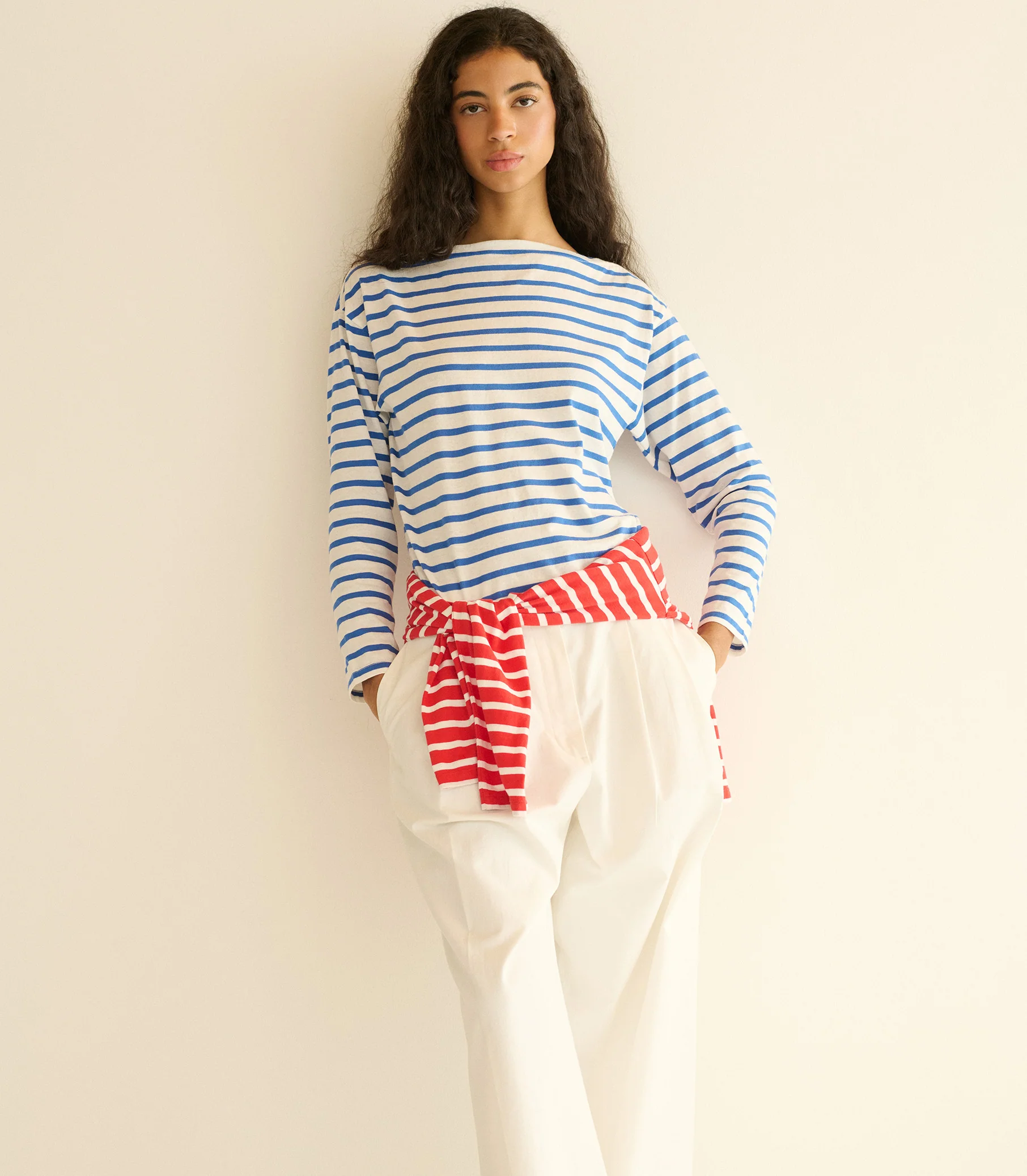 IRENE TEE -- BLEU BRETON STRIPE - Image 2