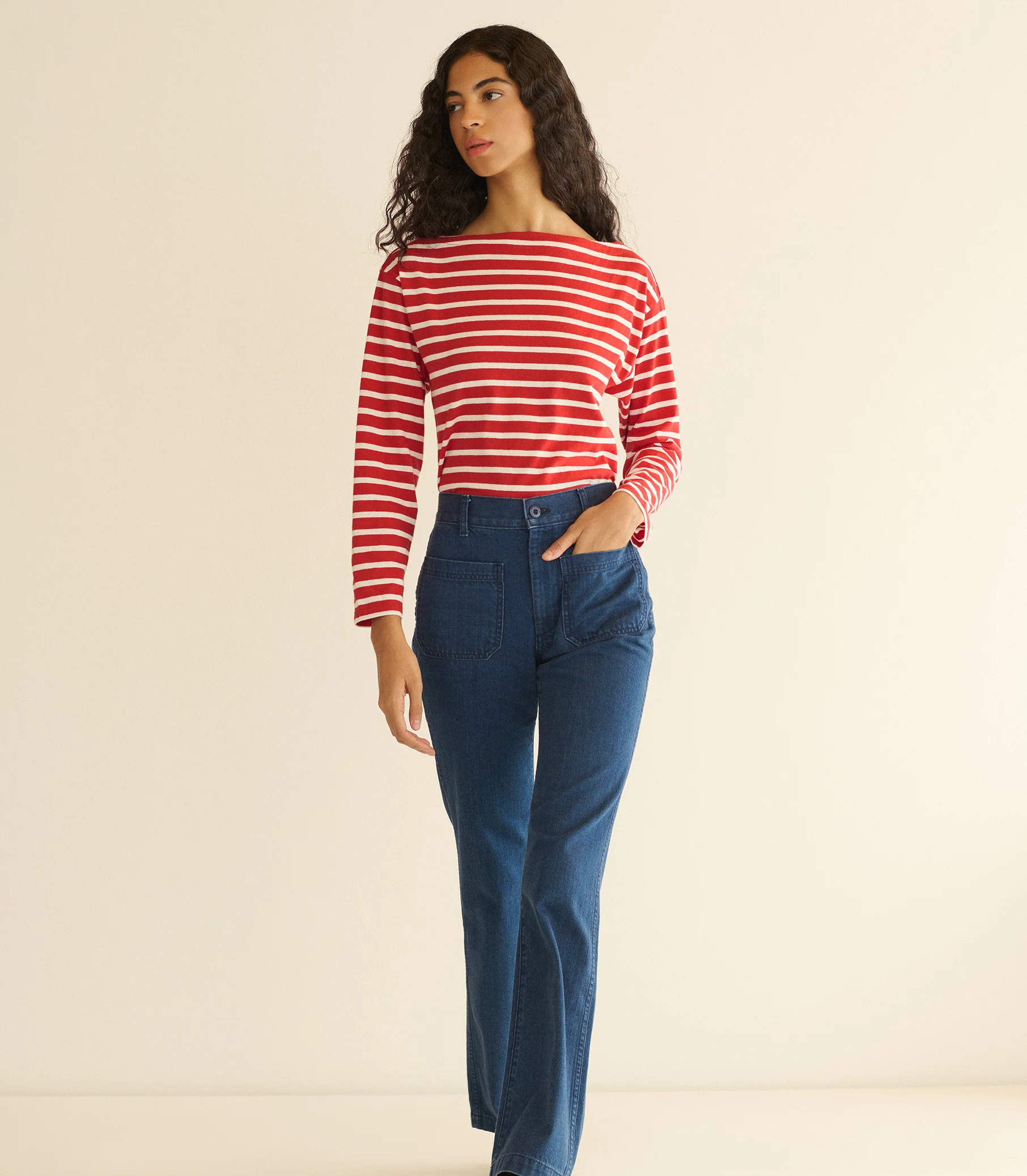 IRENE TEE -- ROUGE BRETON STRIPE - Image 2