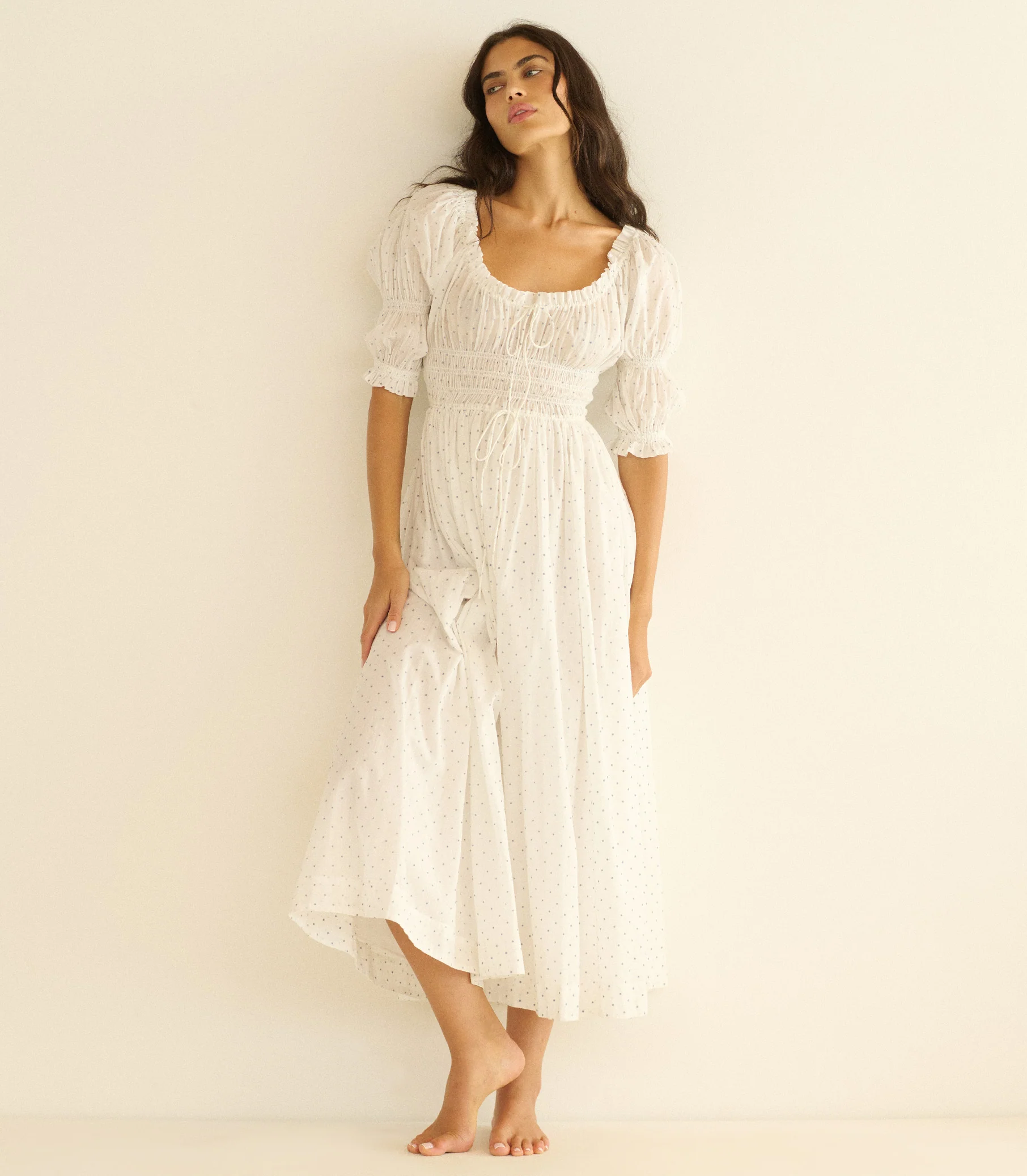 ISCHIA DRESS -- SALT FLOCK DOT - Image 3