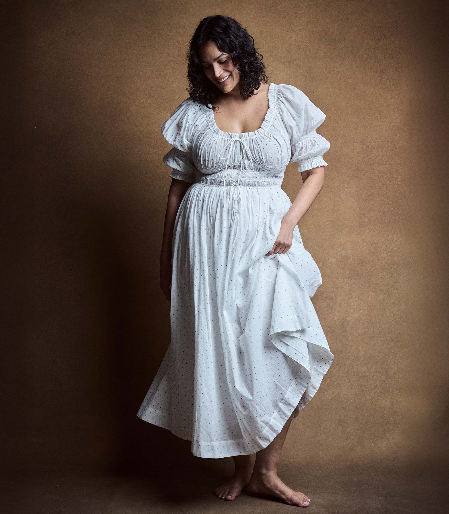 ISCHIA DRESS -- SALT FLOCK DOT - Image 8
