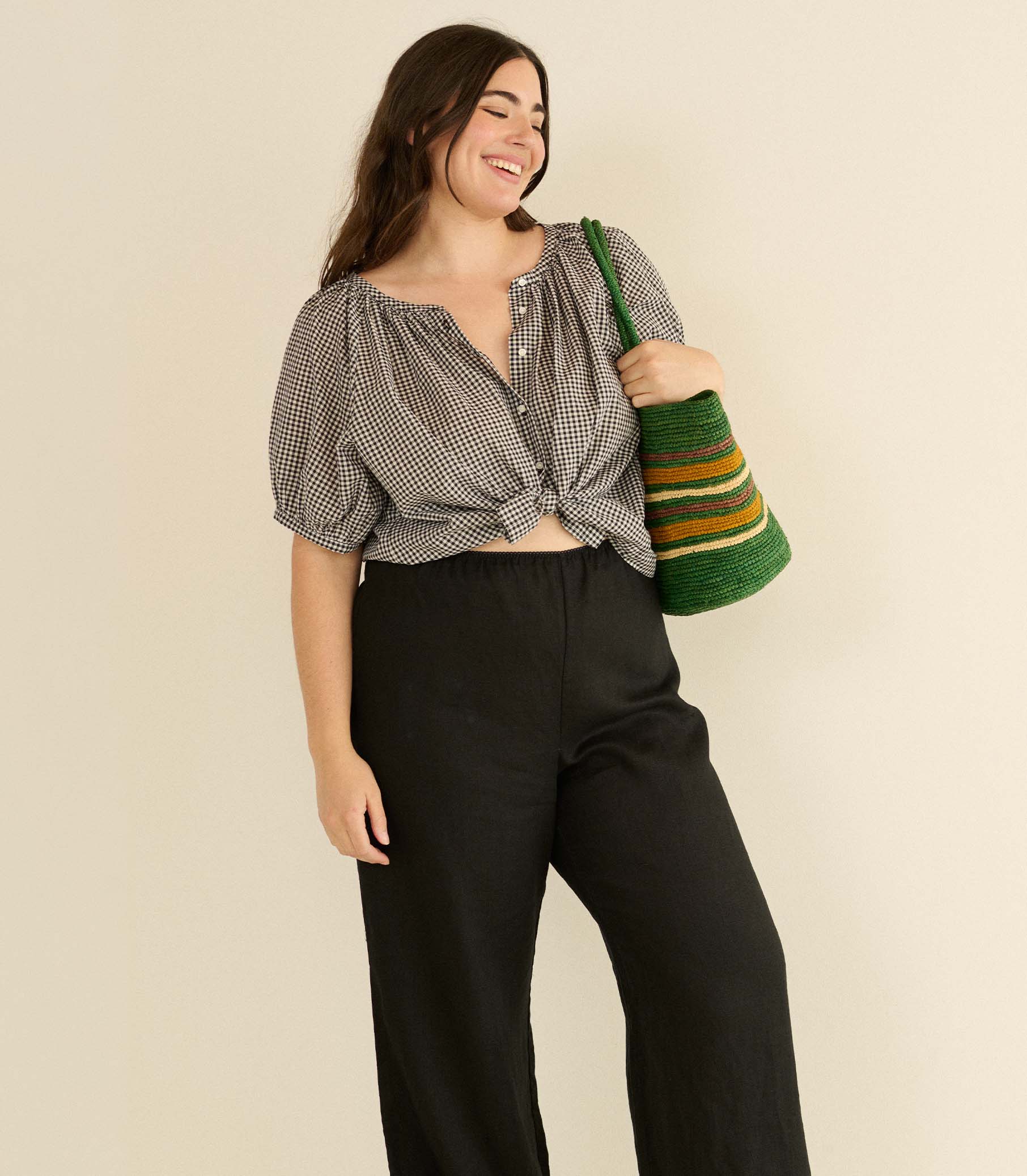 JUNE TOP -- NOIR LA MADDALENA GINGHAM - Image 6