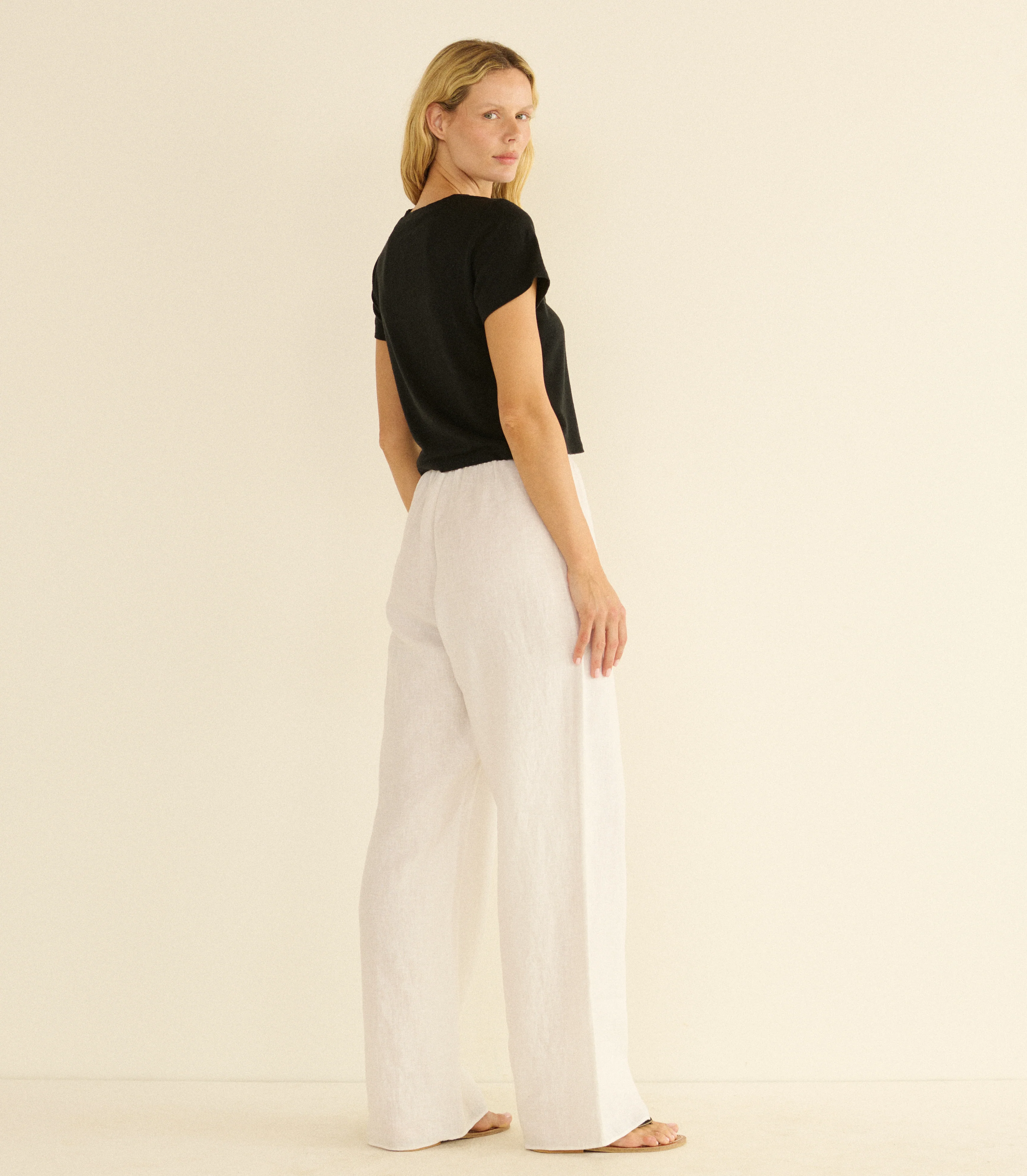 LAVON LINEN PANT -- SALT - Image 5