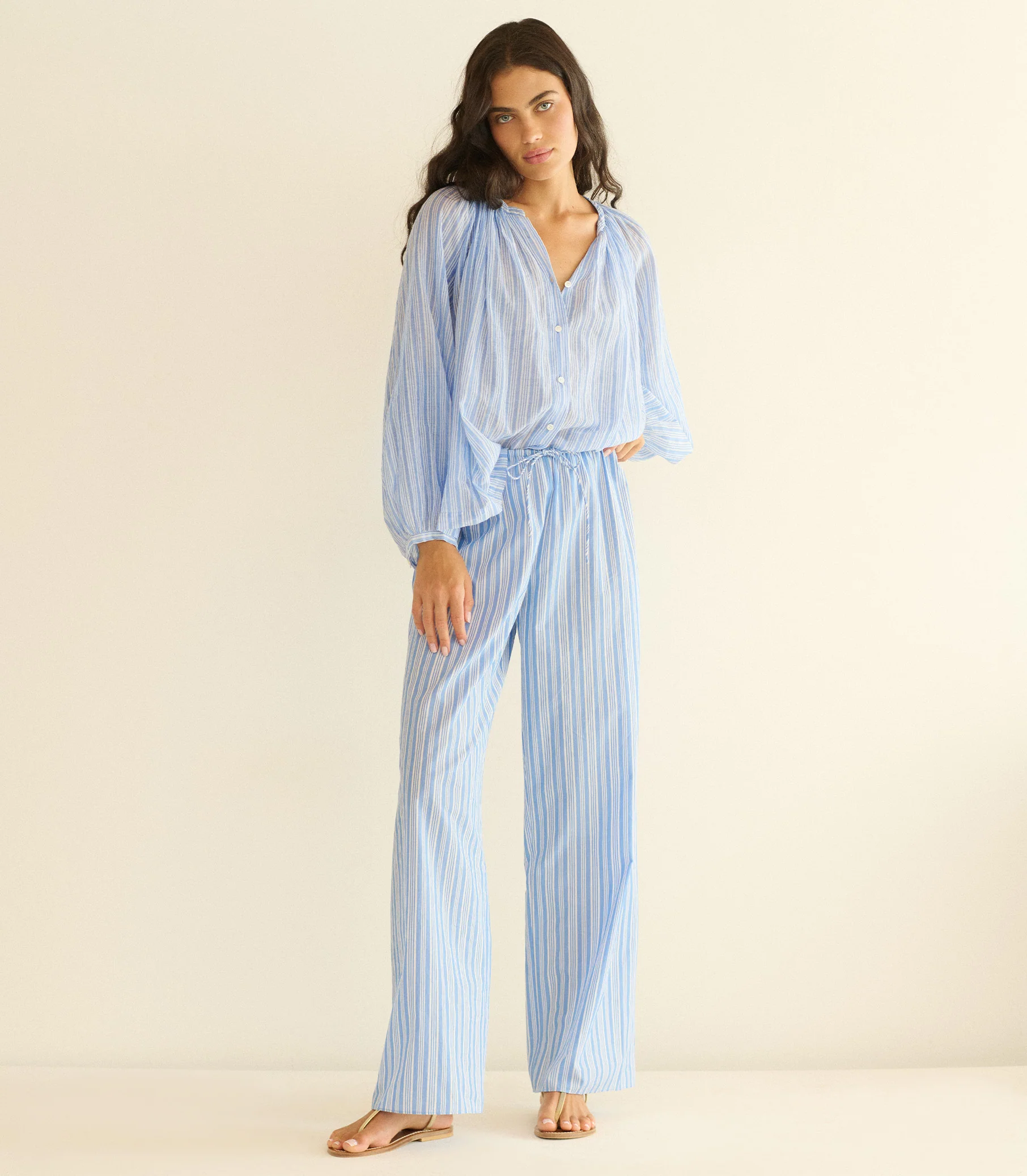 LAVONA DRAWSTRING PANT -- SALERNO STRIPE - Image 2