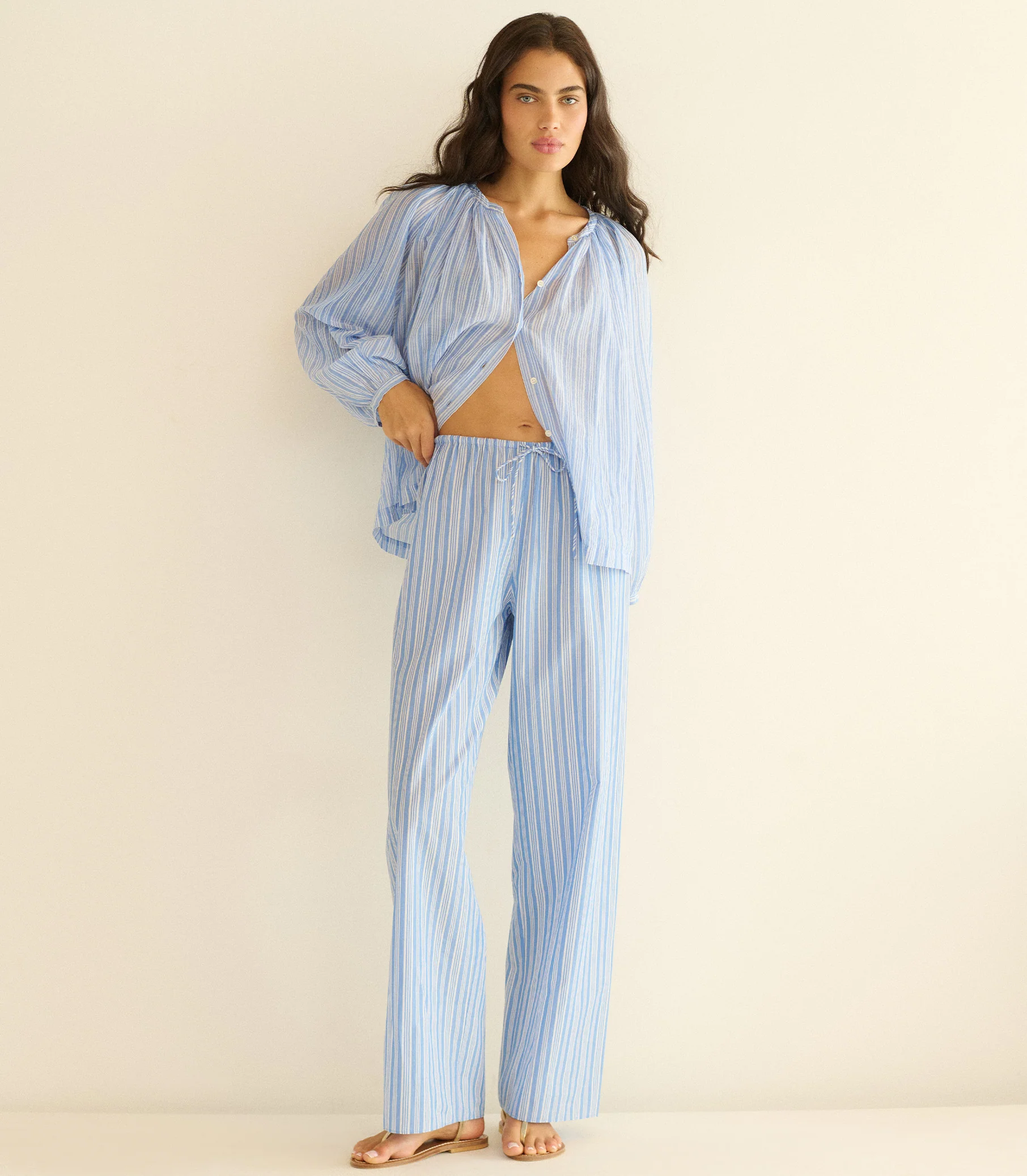 LAVONA DRAWSTRING PANT -- SALERNO STRIPE - Image 4
