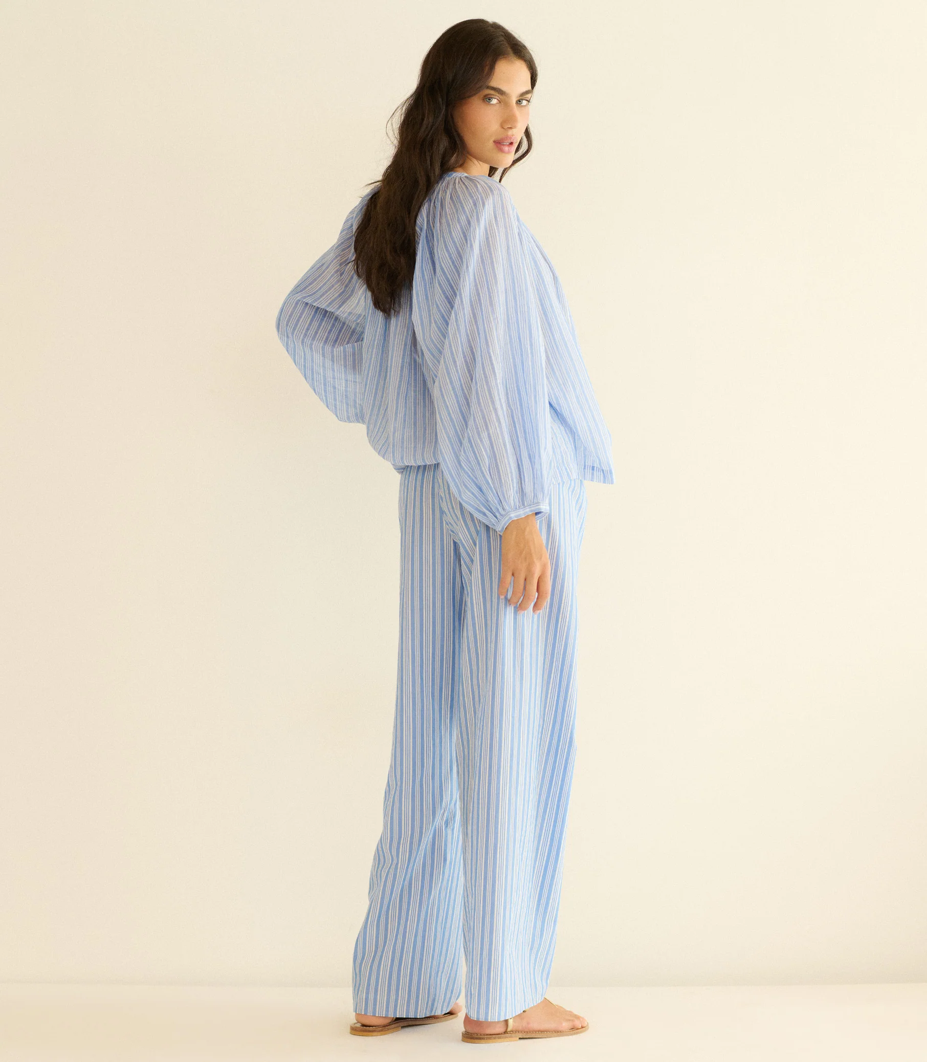 LAVONA DRAWSTRING PANT -- SALERNO STRIPE - Image 6