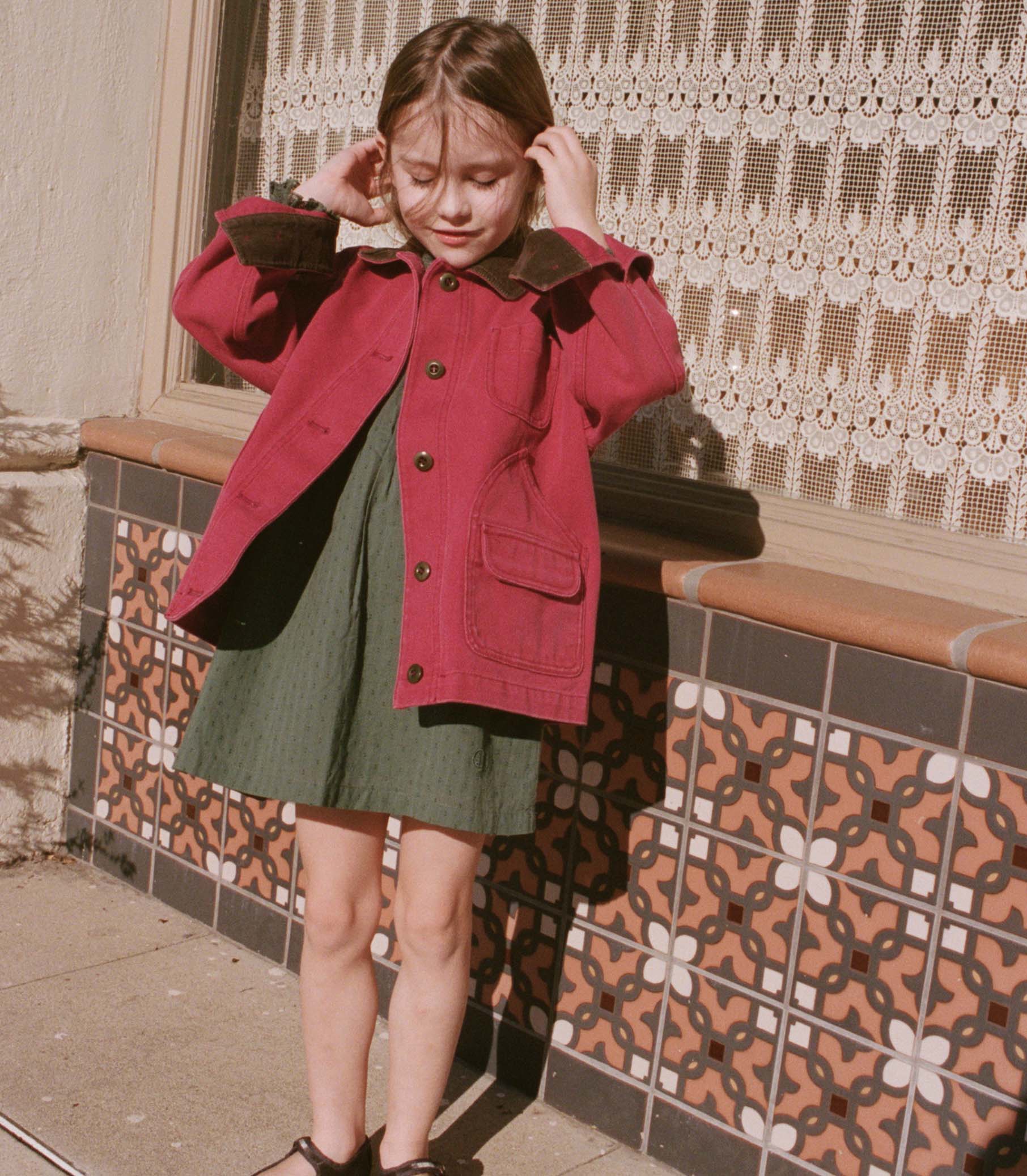 LITTLE PASCUAL JACKET -- WASHED CRIMSON - Image 2