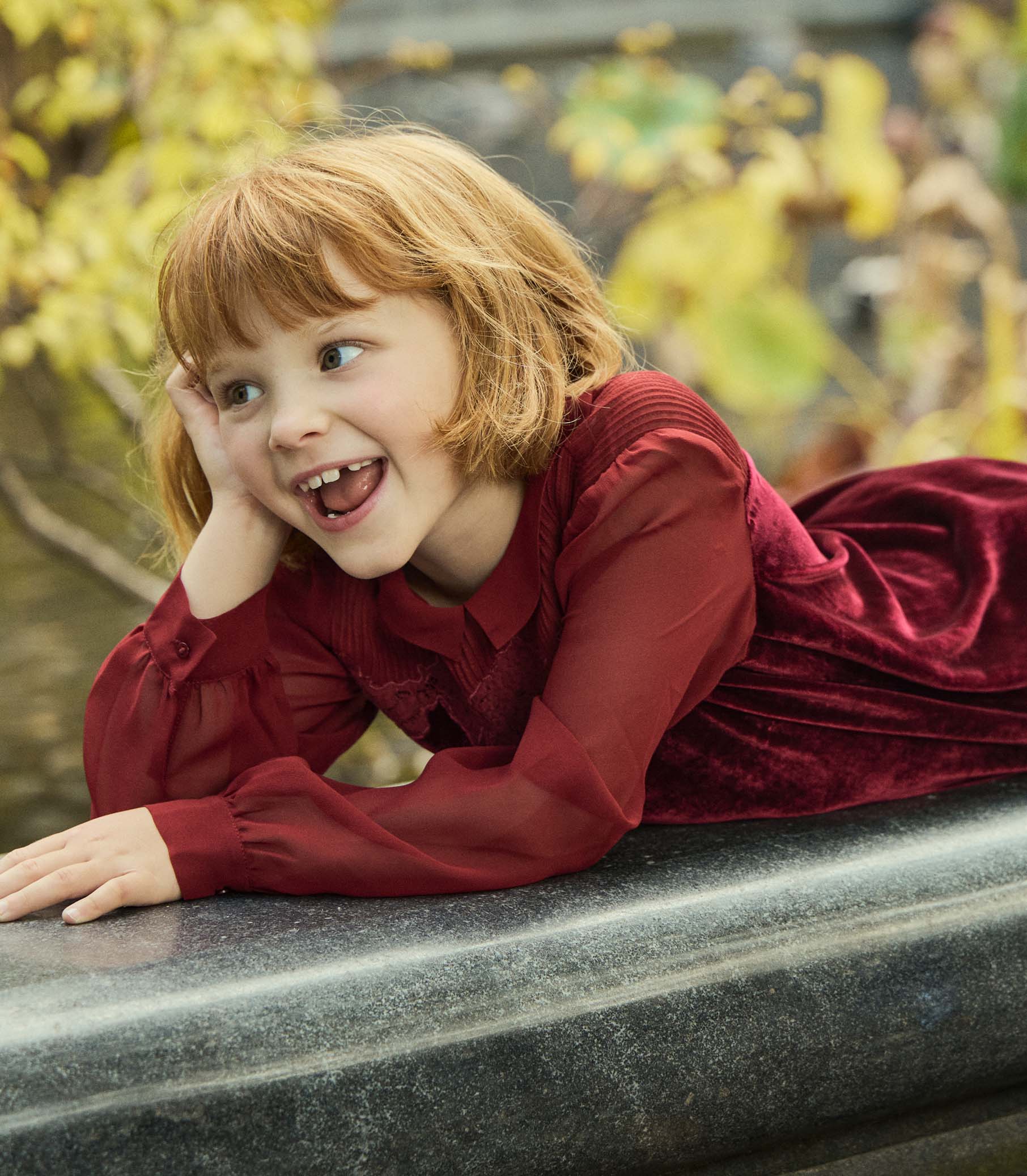 LITTLE MADELYNNE DRESS -- VINO ROSSO - Image 2