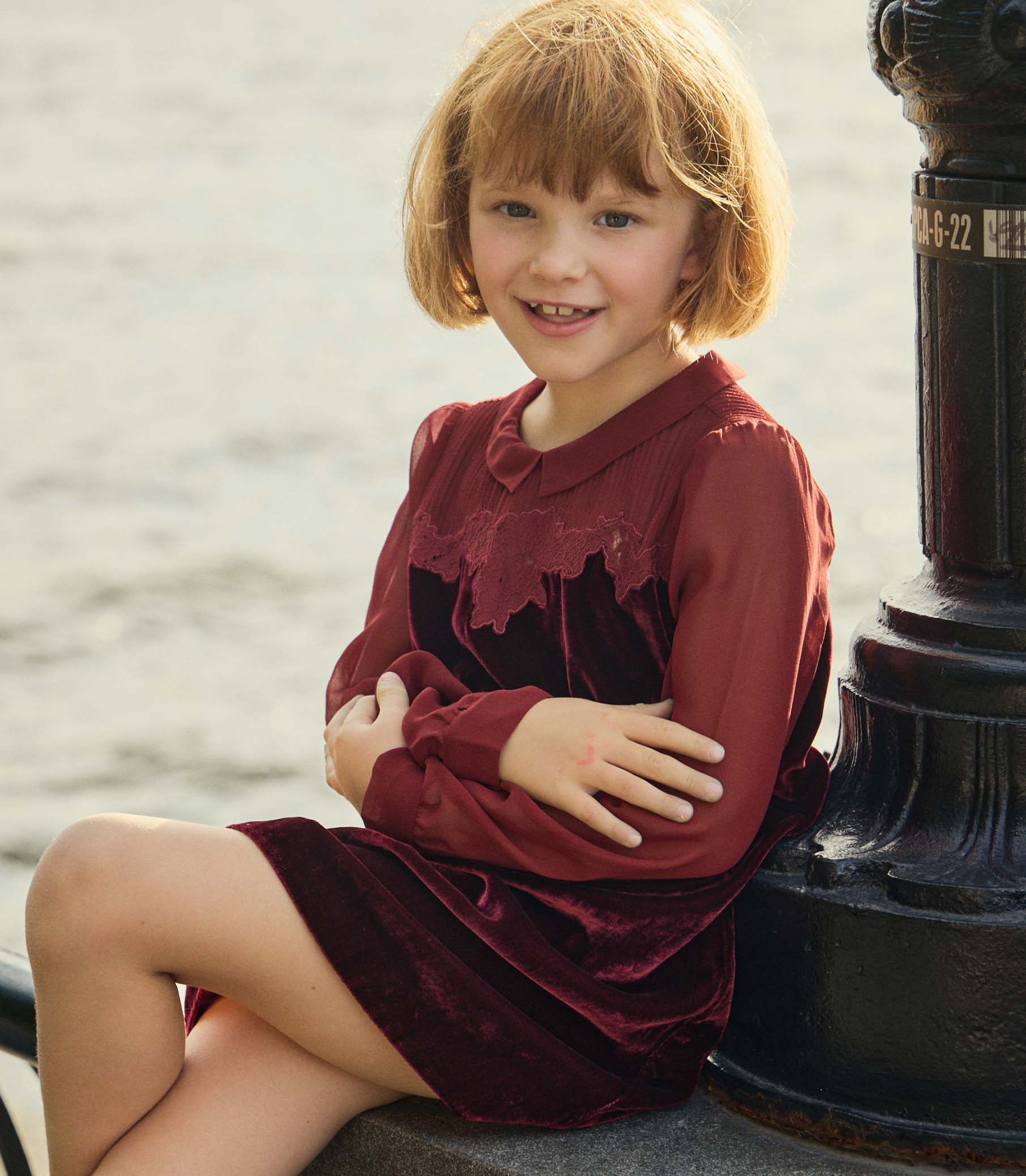 LITTLE MADELYNNE DRESS -- VINO ROSSO - Image 6