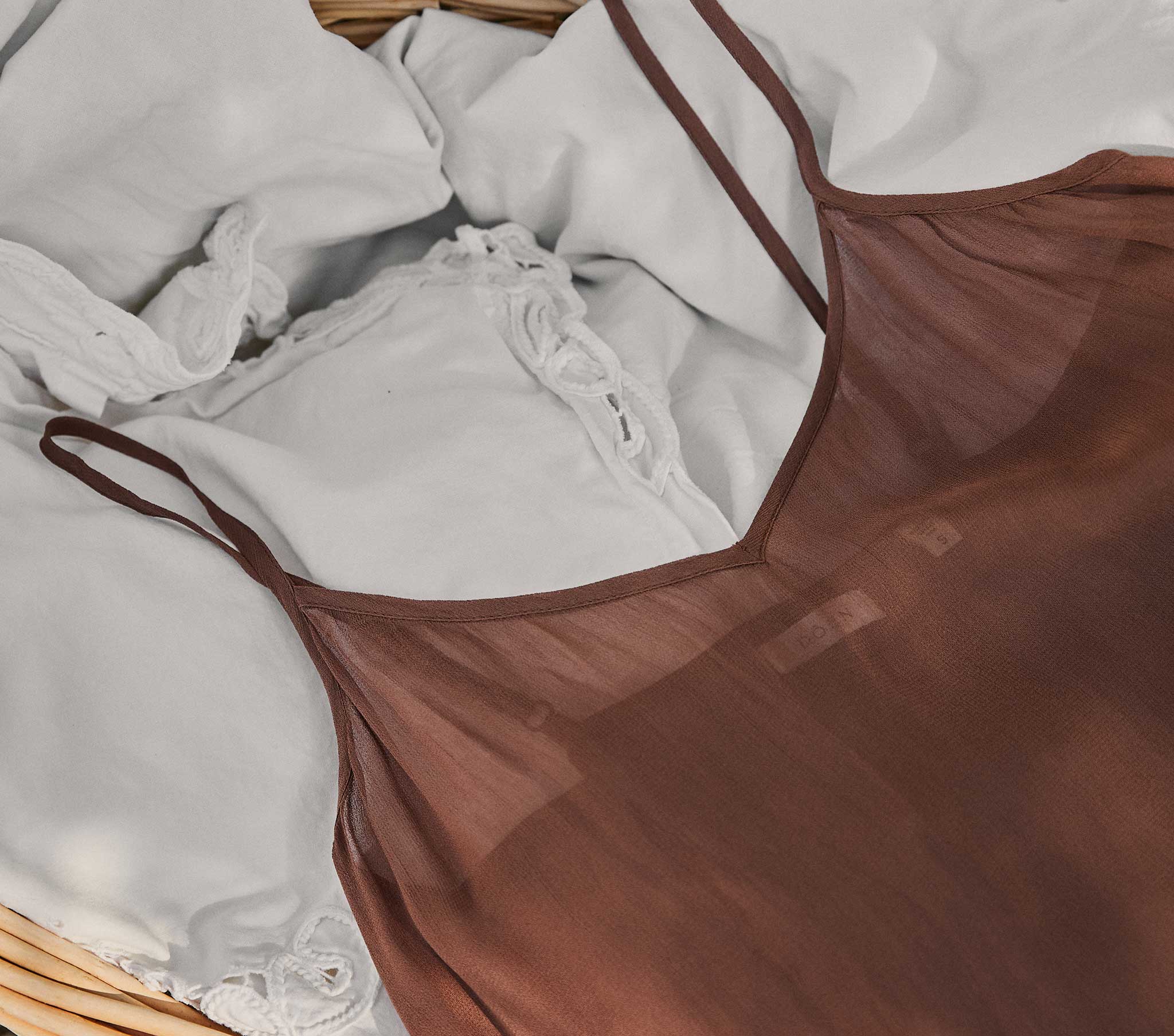 LONG DEEP V-NECK SLIP -- CAROB - Image 2