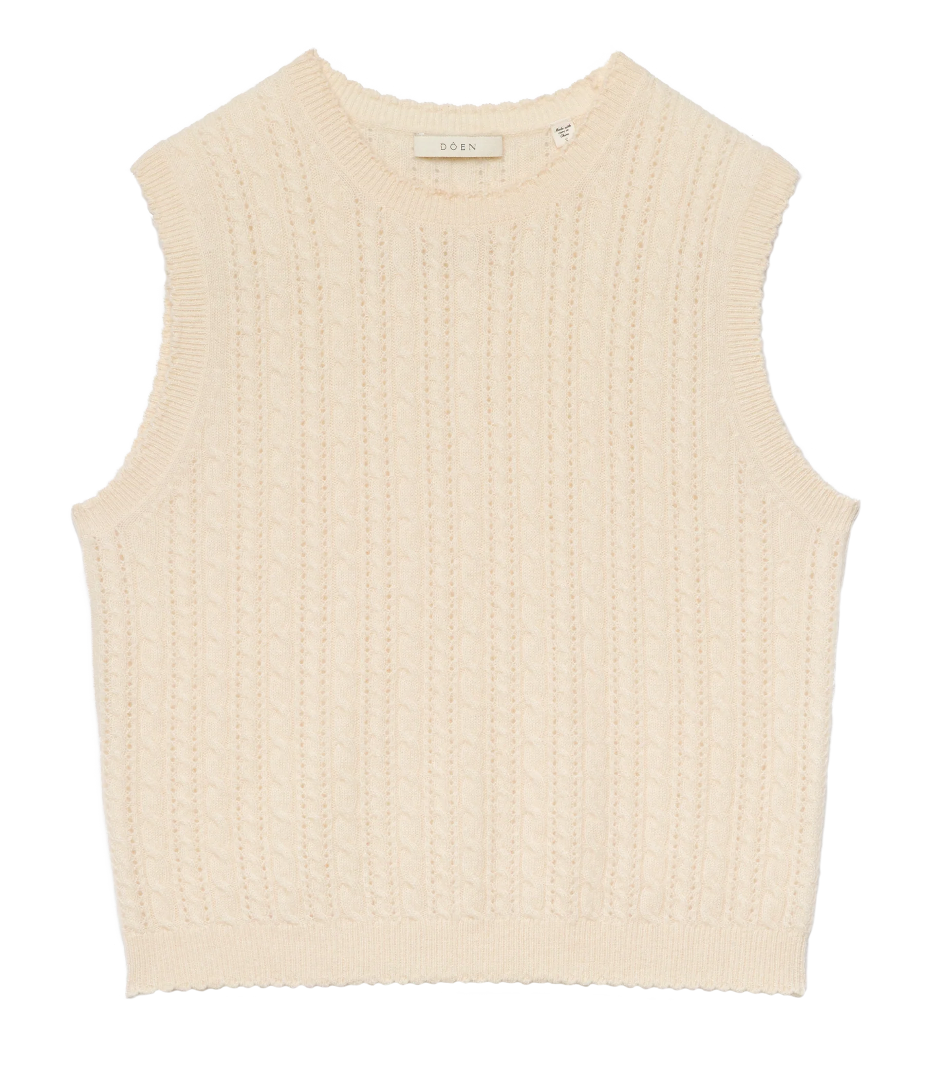 LOUDEN CASHMERE CABLE TOP -- DOGWOOD - Image 8