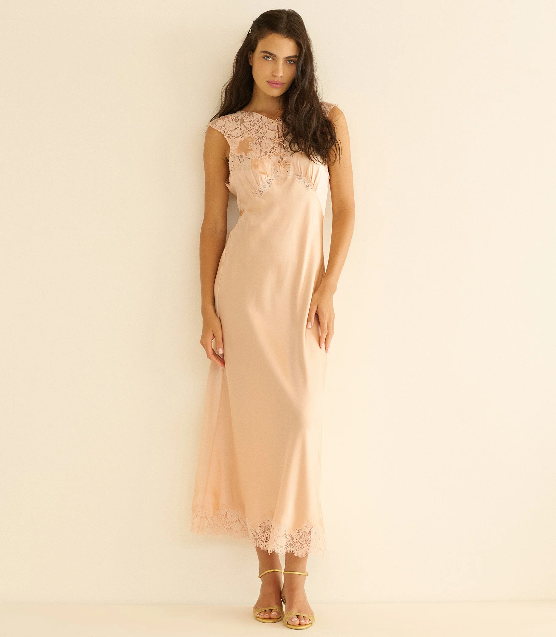 MARCELLE DRESS -- PEACH SORBET - Image 2