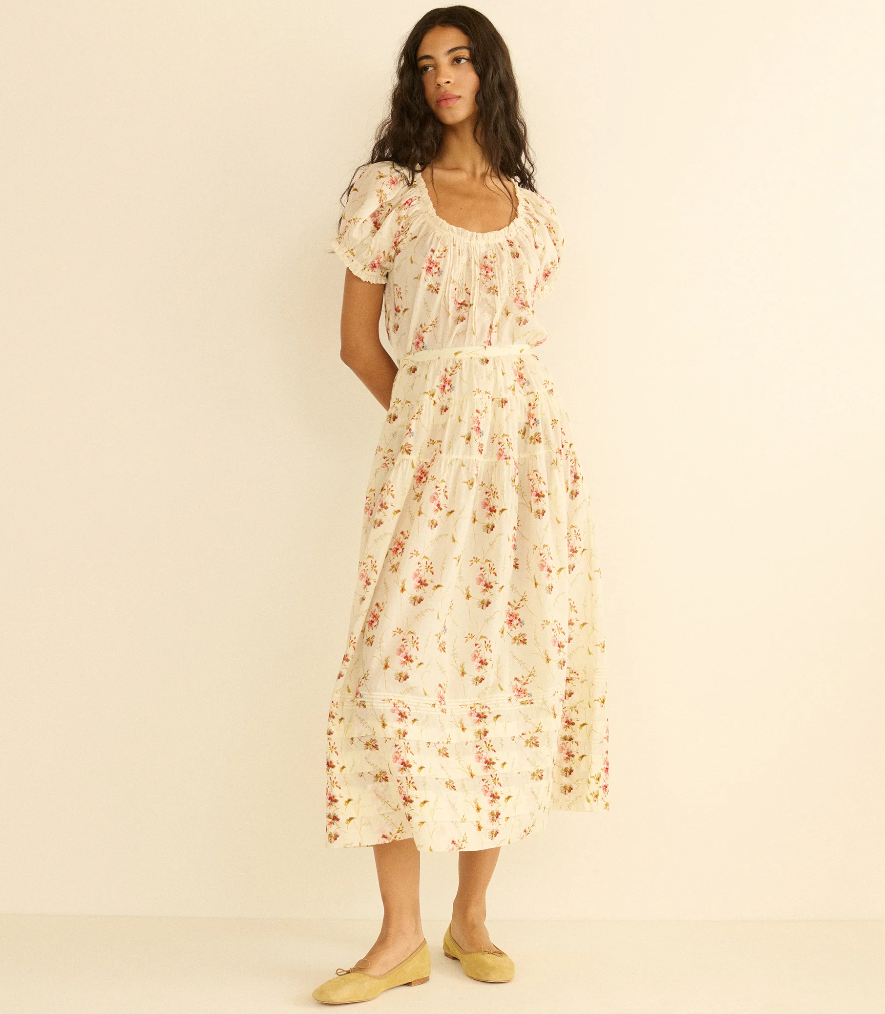 MARIE SKIRT -- BLANC PRAIRIE ROSE - Image 3