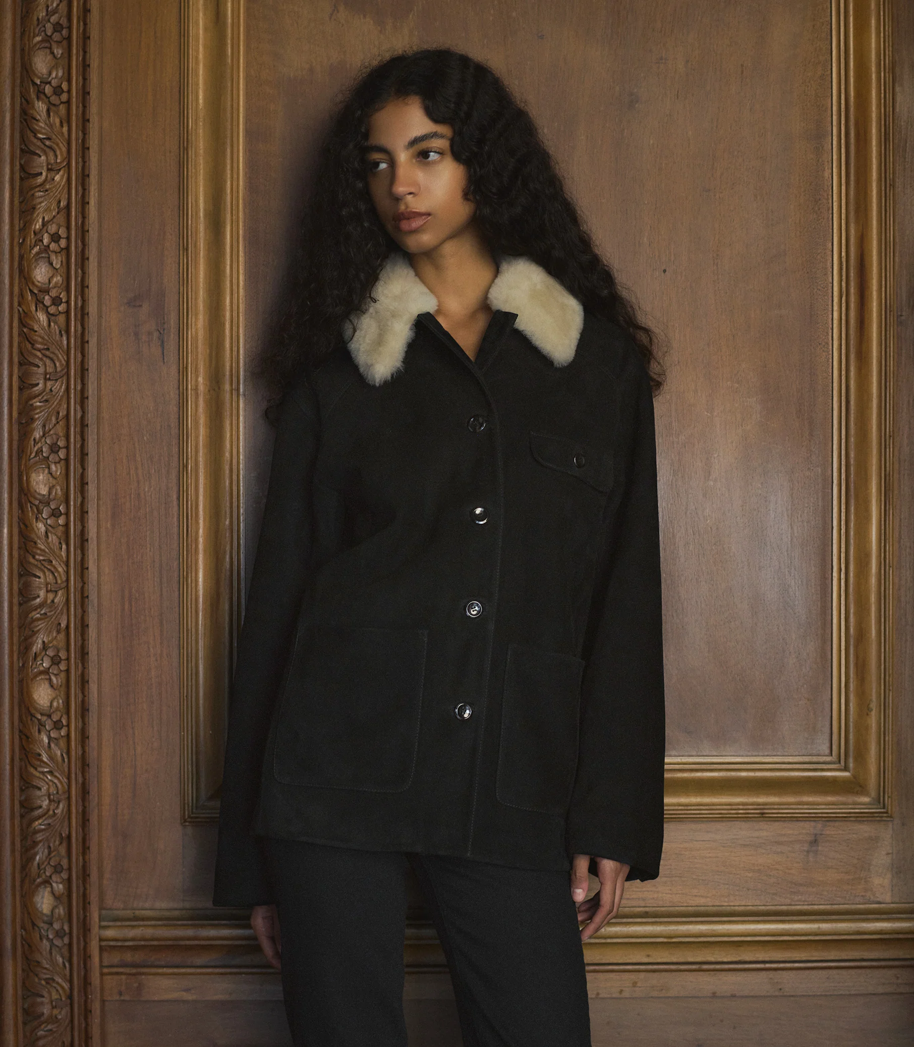 NOLAN SUEDE JACKET -- BLACK - Image 3