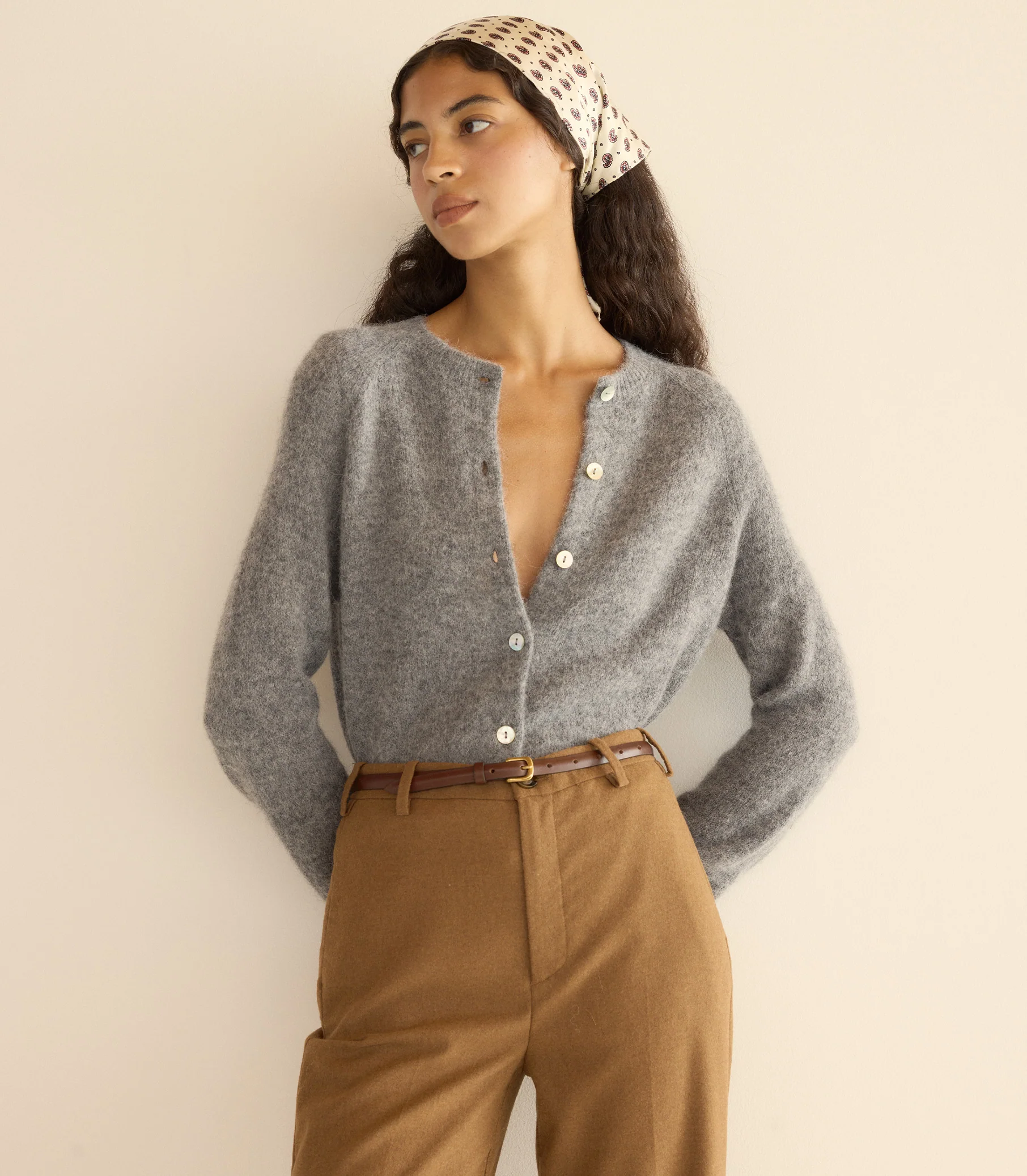PETRA CARDIGAN -- DARK HEATHER GREY - Image 3