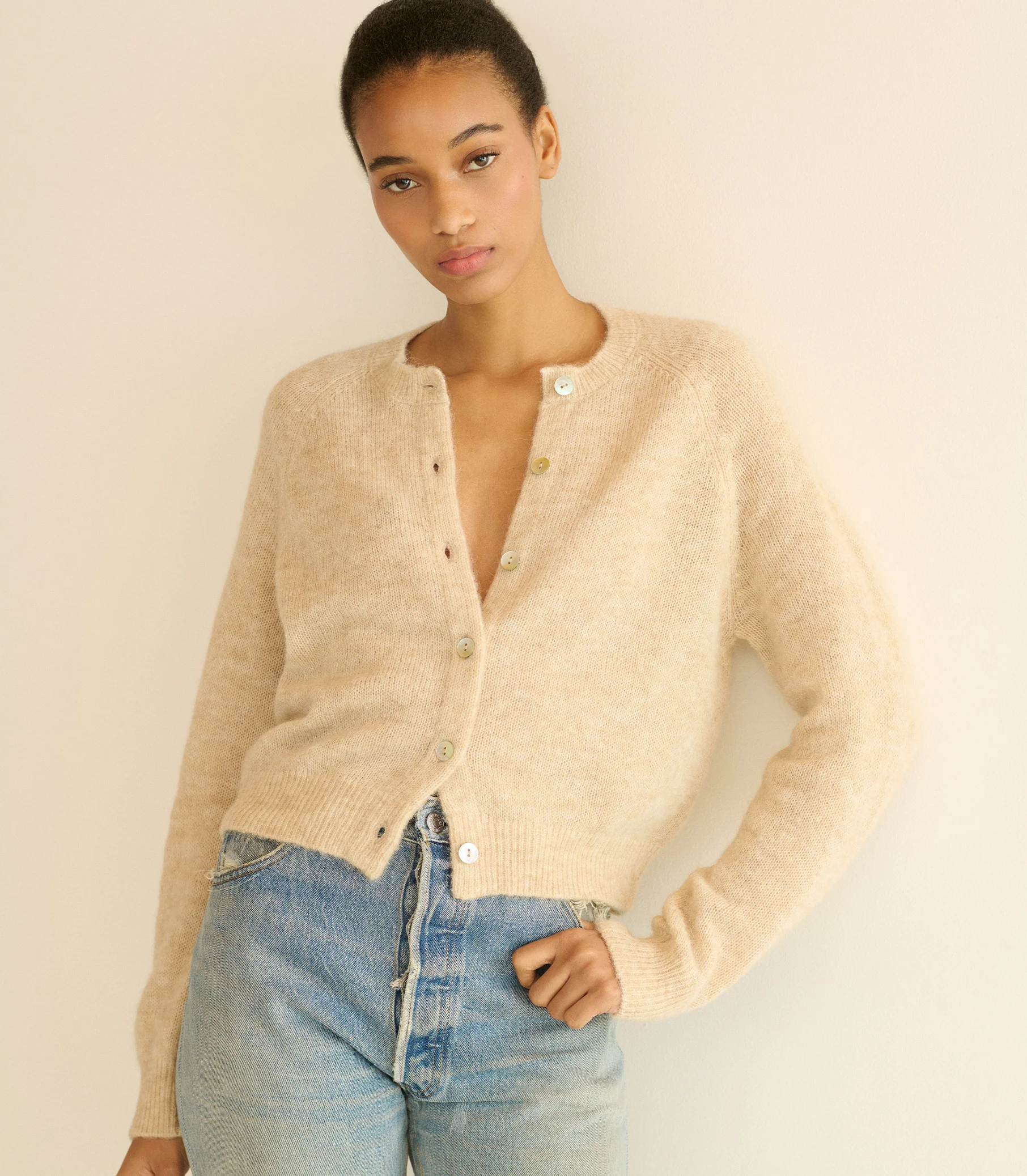 PETRA CARDIGAN -- HAZELNUT CREME - Image 4
