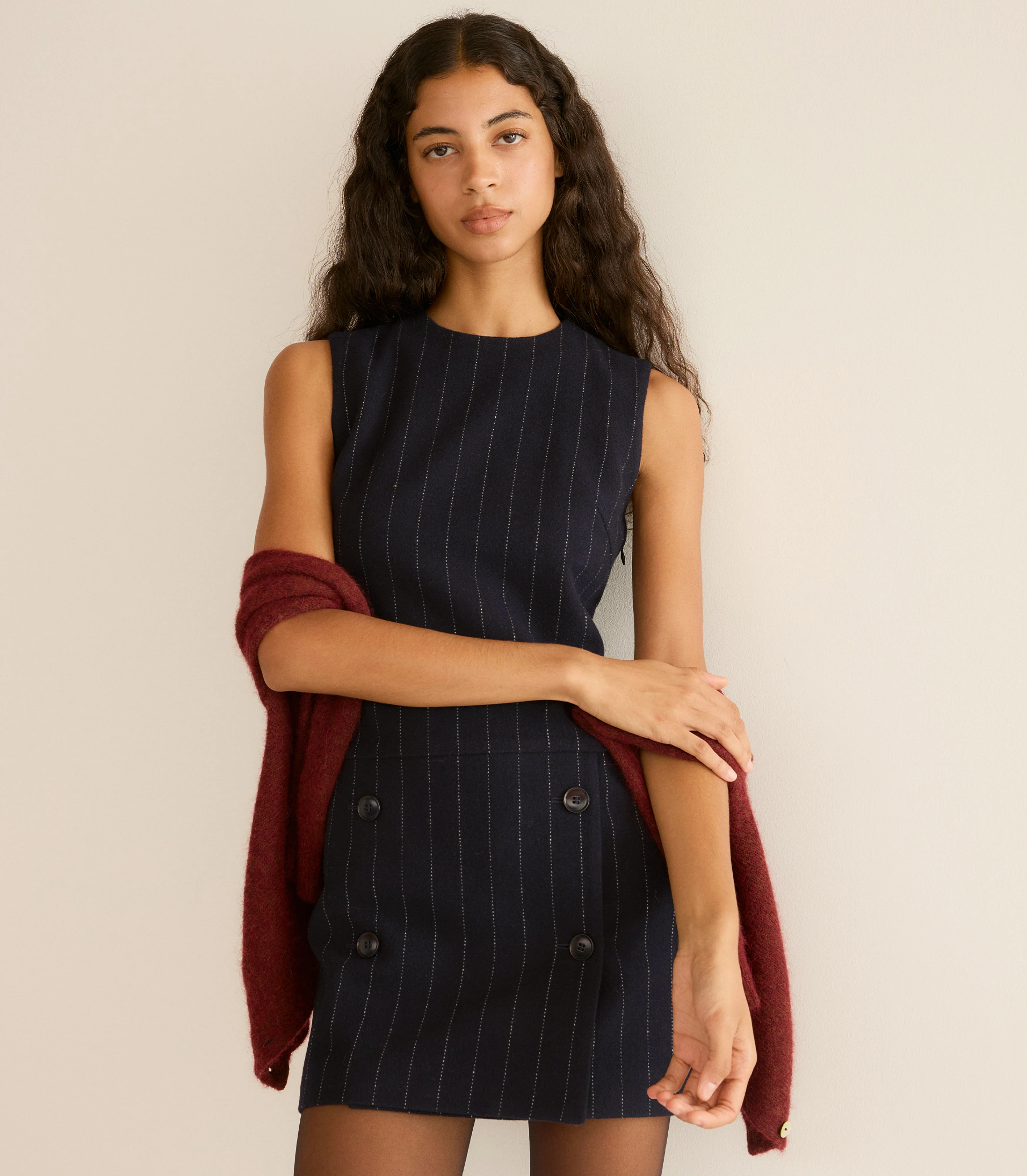 POLLY DRESS -- MARIANNE PINSTRIPE - Image 2