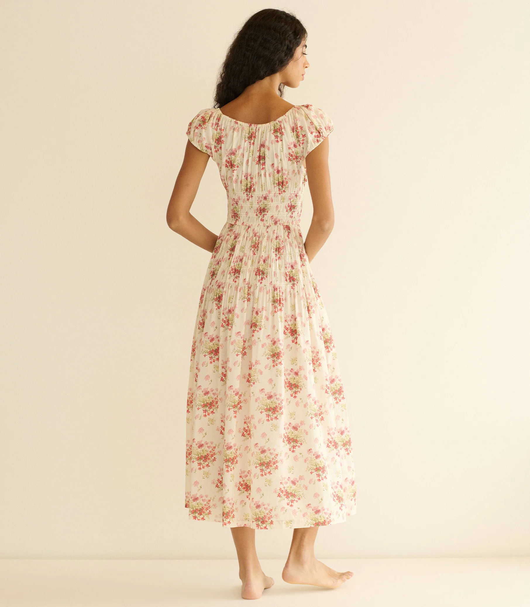 QUINETTE DRESS -- IVORY LANTANA FLORAL - Image 5