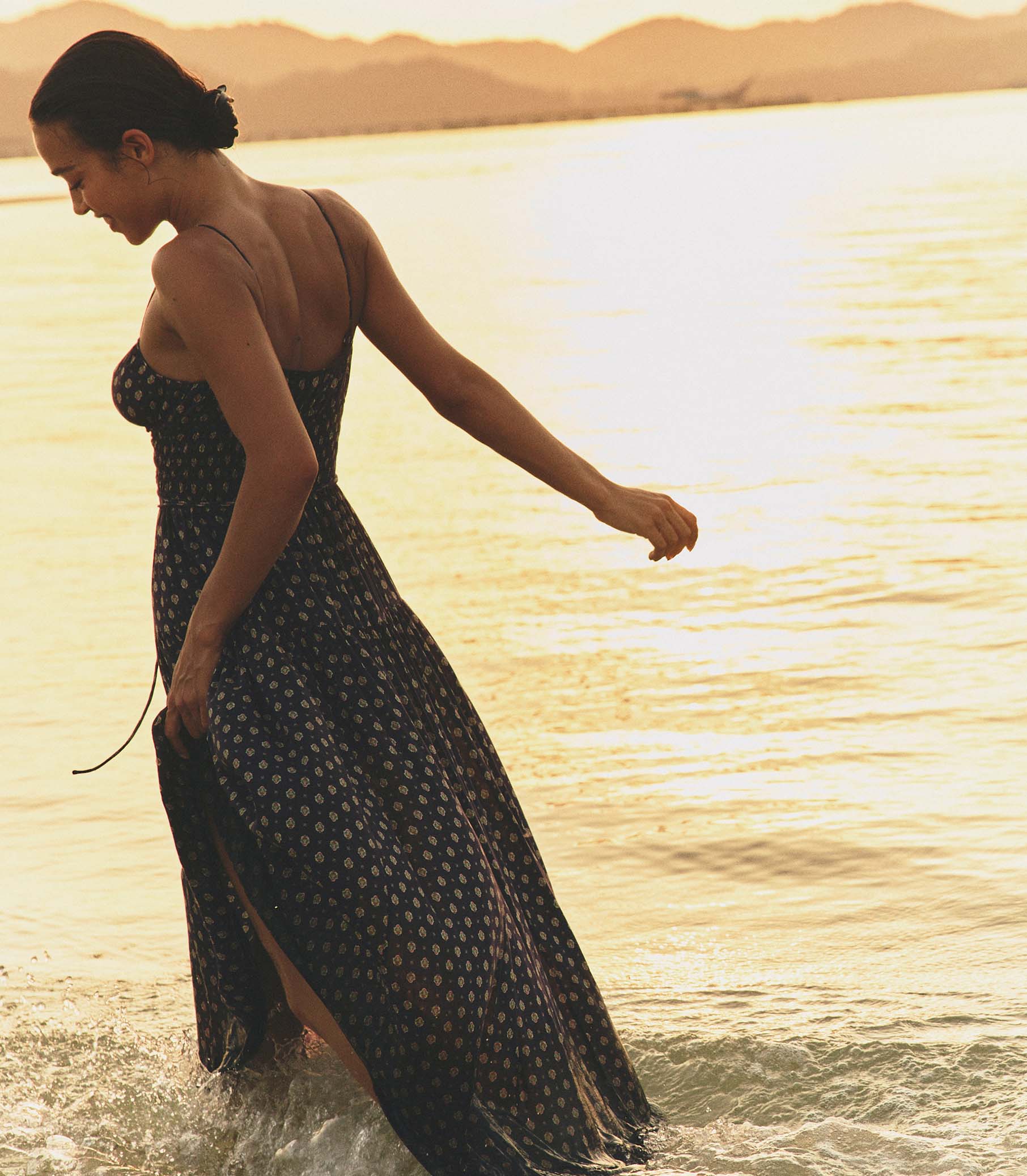 SAFIA DRESS -- NAVY CADIZ FOULARD - Image 6