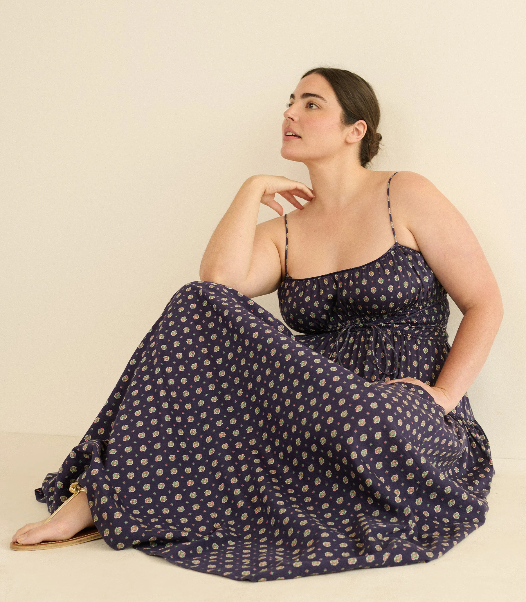 SAFIA DRESS -- NAVY CADIZ FOULARD - Image 7