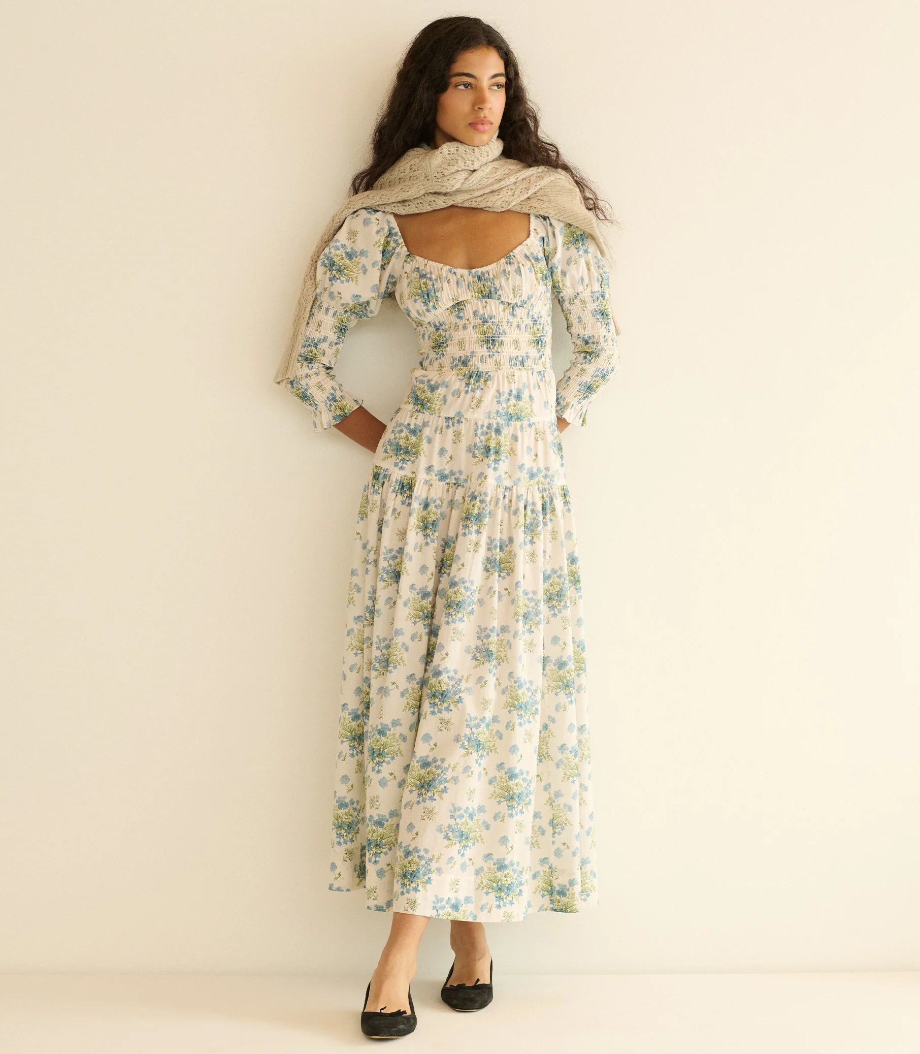 SERAPHINA DRESS -- CRÈME LANTANA FLORAL - Image 3