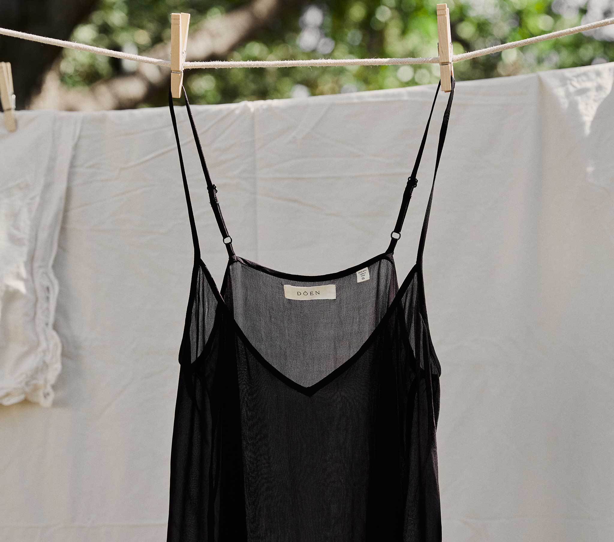 SHORT DEEP V-NECK SLIP -- BLACK - Image 2