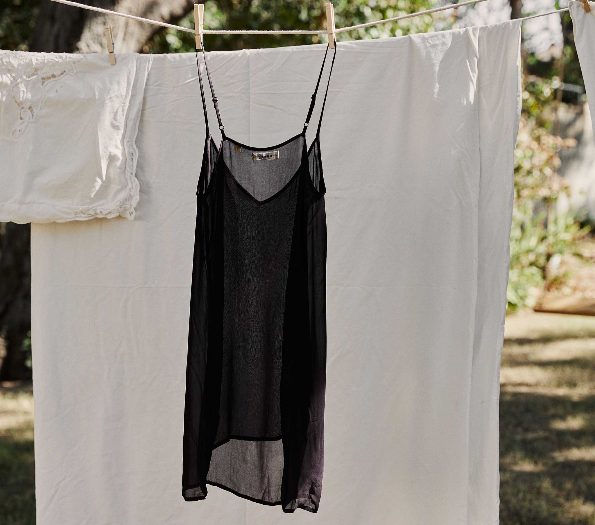 SHORT DEEP V-NECK SLIP -- BLACK - Image 4
